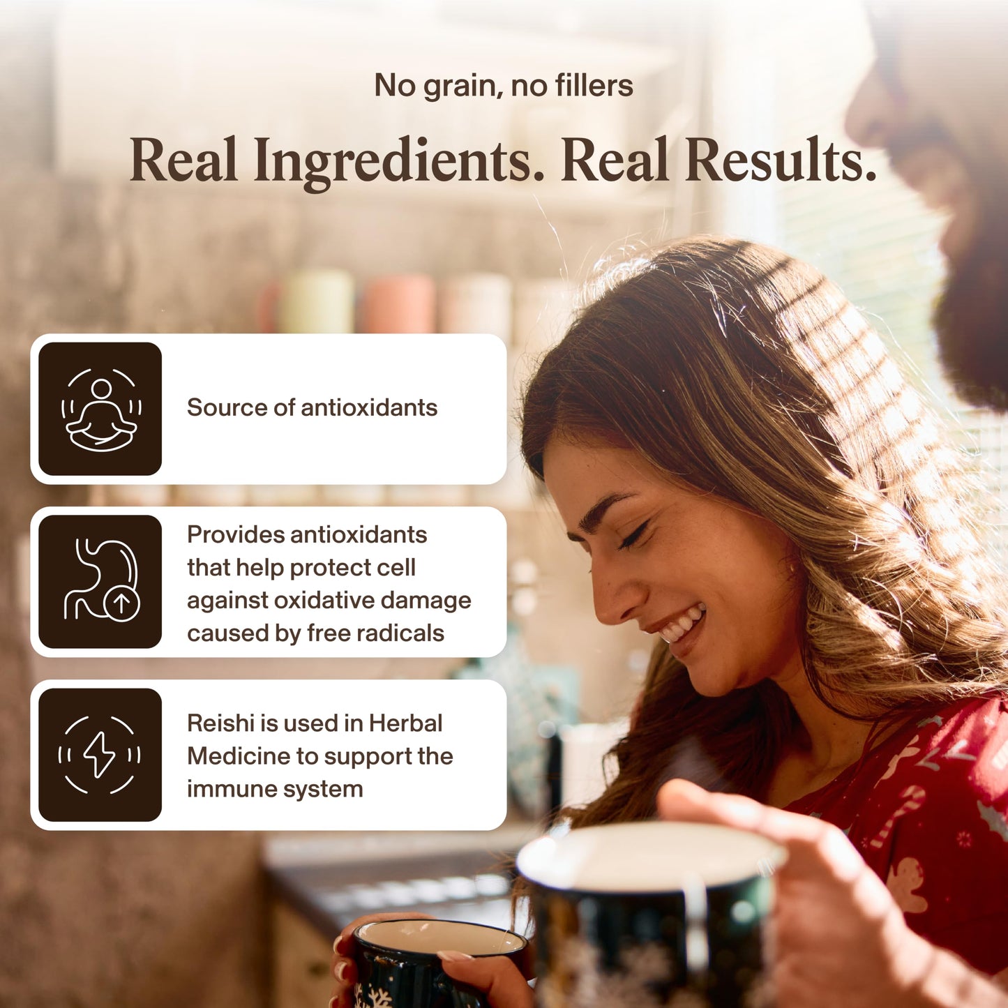 Real Mushrooms Organic Unsweetened Hot Chocolate Mix Powder 8.46 Ounce