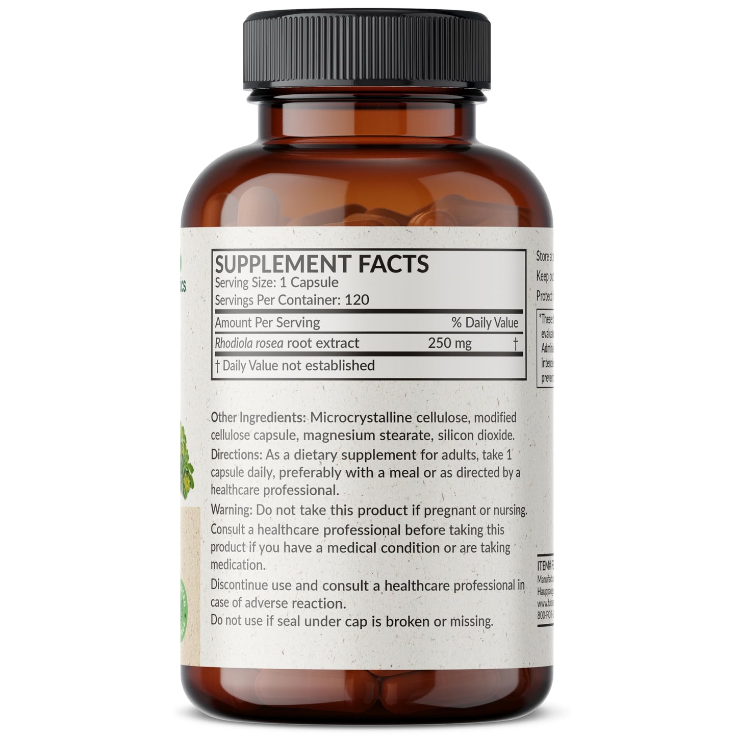 Futurebiotics Rhodiola Rosea Powder Adaptogenic Herb Capsules, 120 Count
