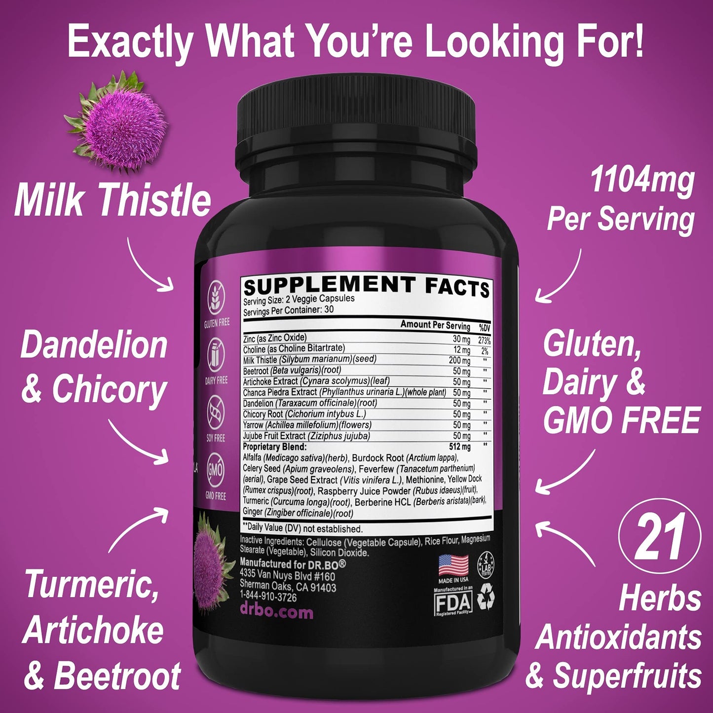 DR. BO Liver Cleanse & Activated Charcoal Capsules, 1 Capsule