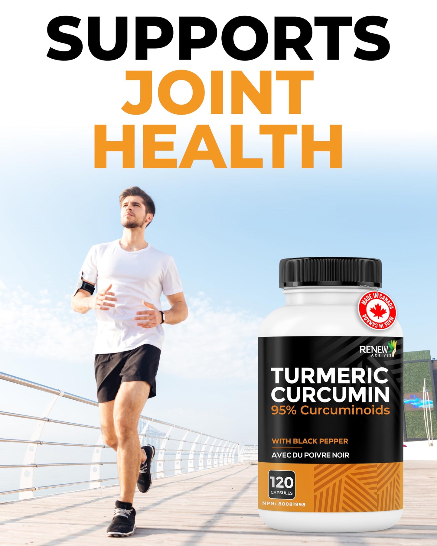 Renew Actives Turmeric Curcumin with Black Pepper, 600 mg Turmeric Root, 100 mg Curcuminoids per 2 Capsules, Supports Digestion, Liver Health, Joint Mobility, 120 Capsules