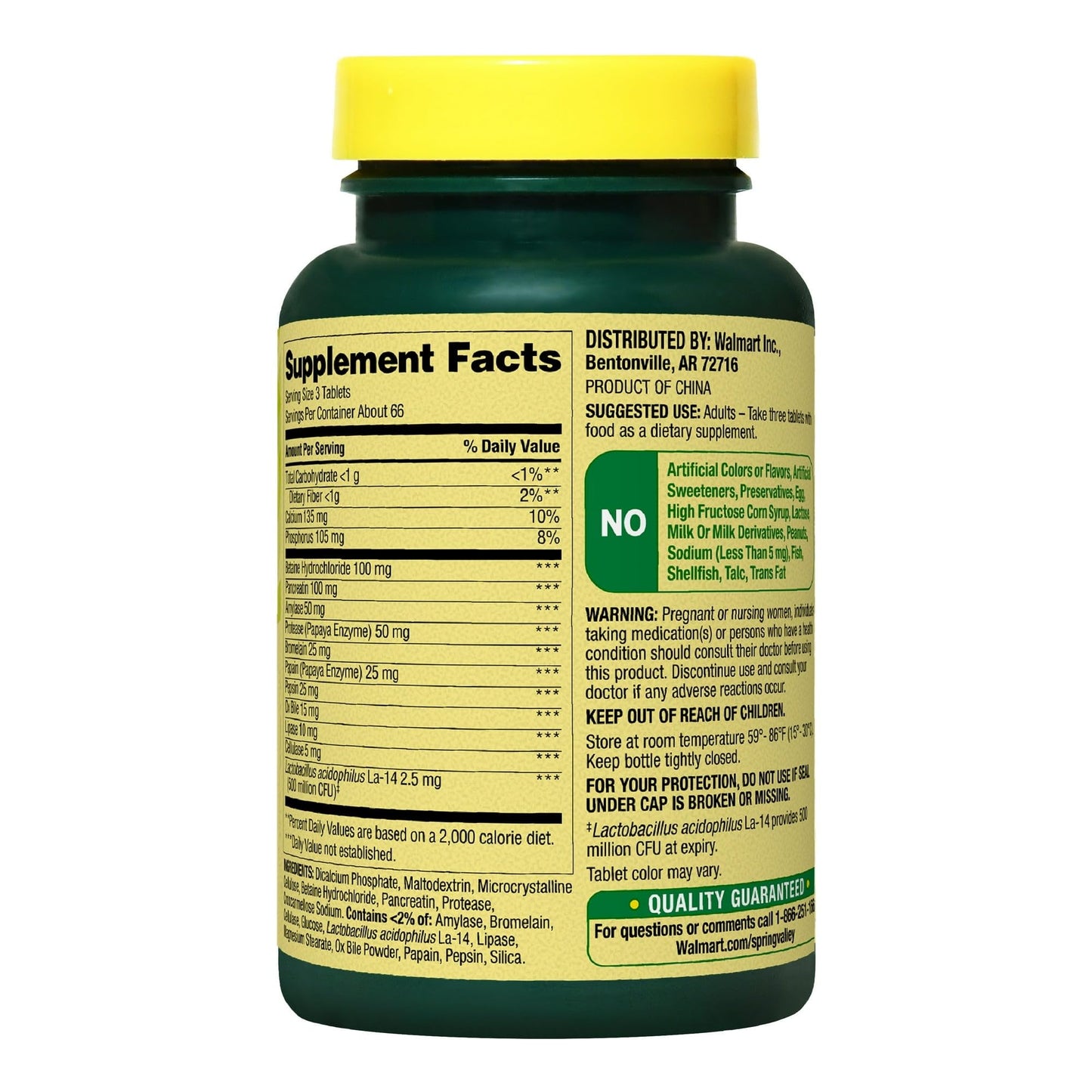 BASKETGOODS Probiotic Multi Enzyme Digestive Formula with Acidophilus for Gut Health Tablet, 200 Count