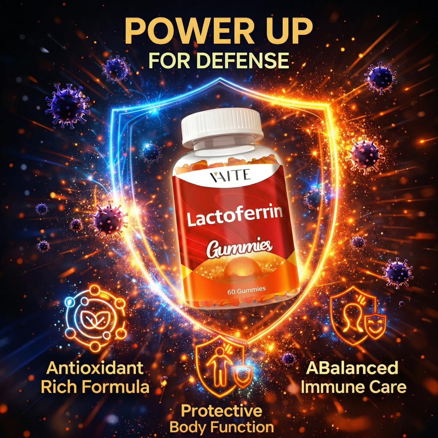 VAITE Lactoferrin 500mg Gummy, 60 Gummies
