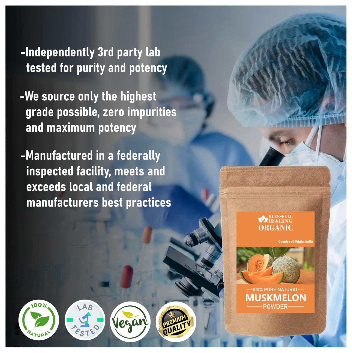 Blessfull Healing Organic Muskmelon Powder 7.05 oz