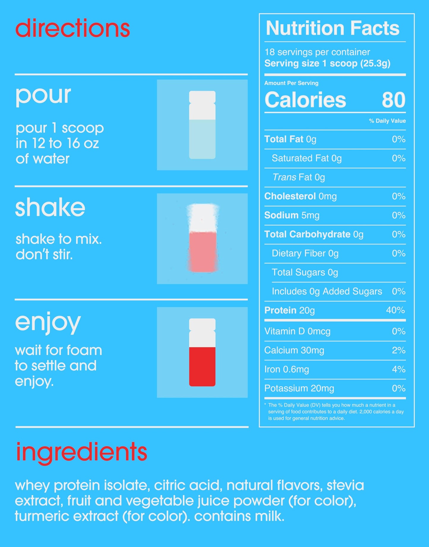 GRAMMS Clear Protein Powder Tropical Punch, 160 oz