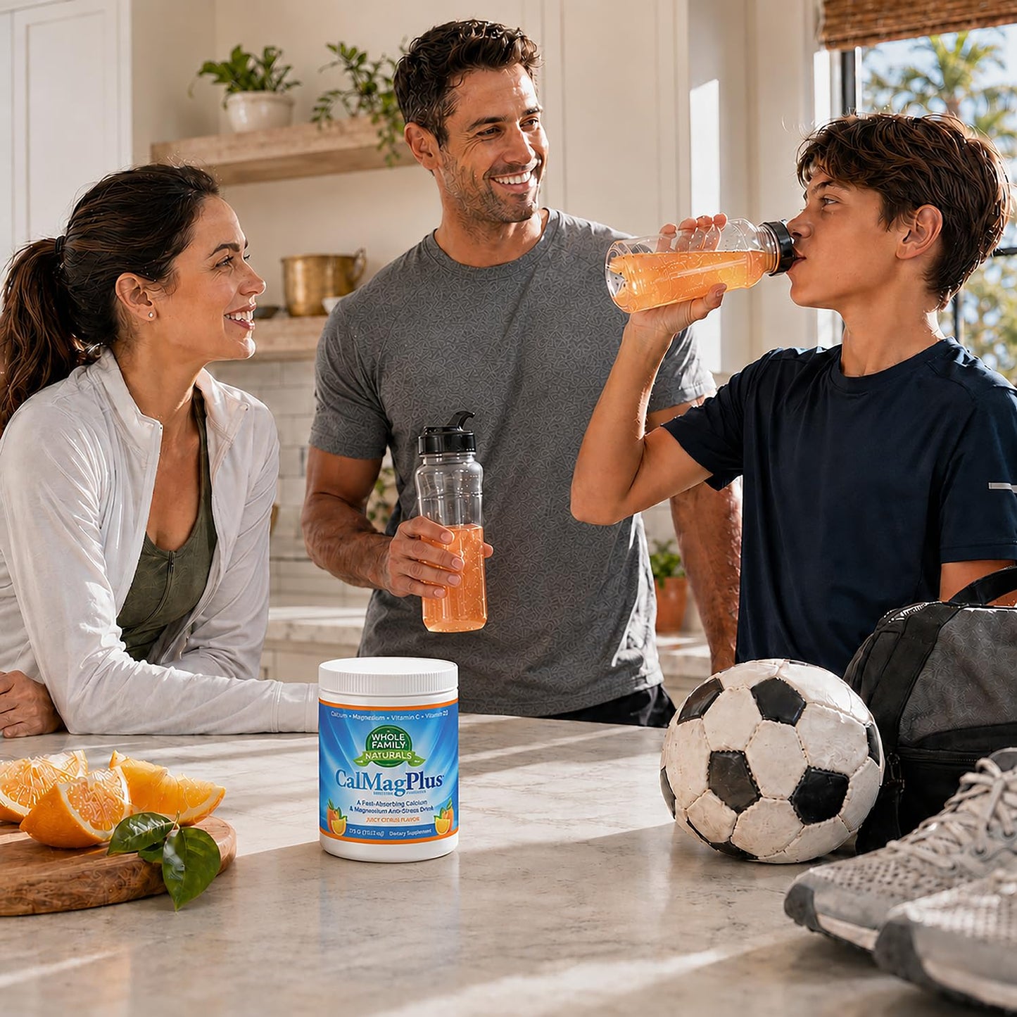 Whole Family Naturals CalMag Plus Calcium Magnesium Powder for Sleep & Calm Orange Flavor, 9.75 Ounce