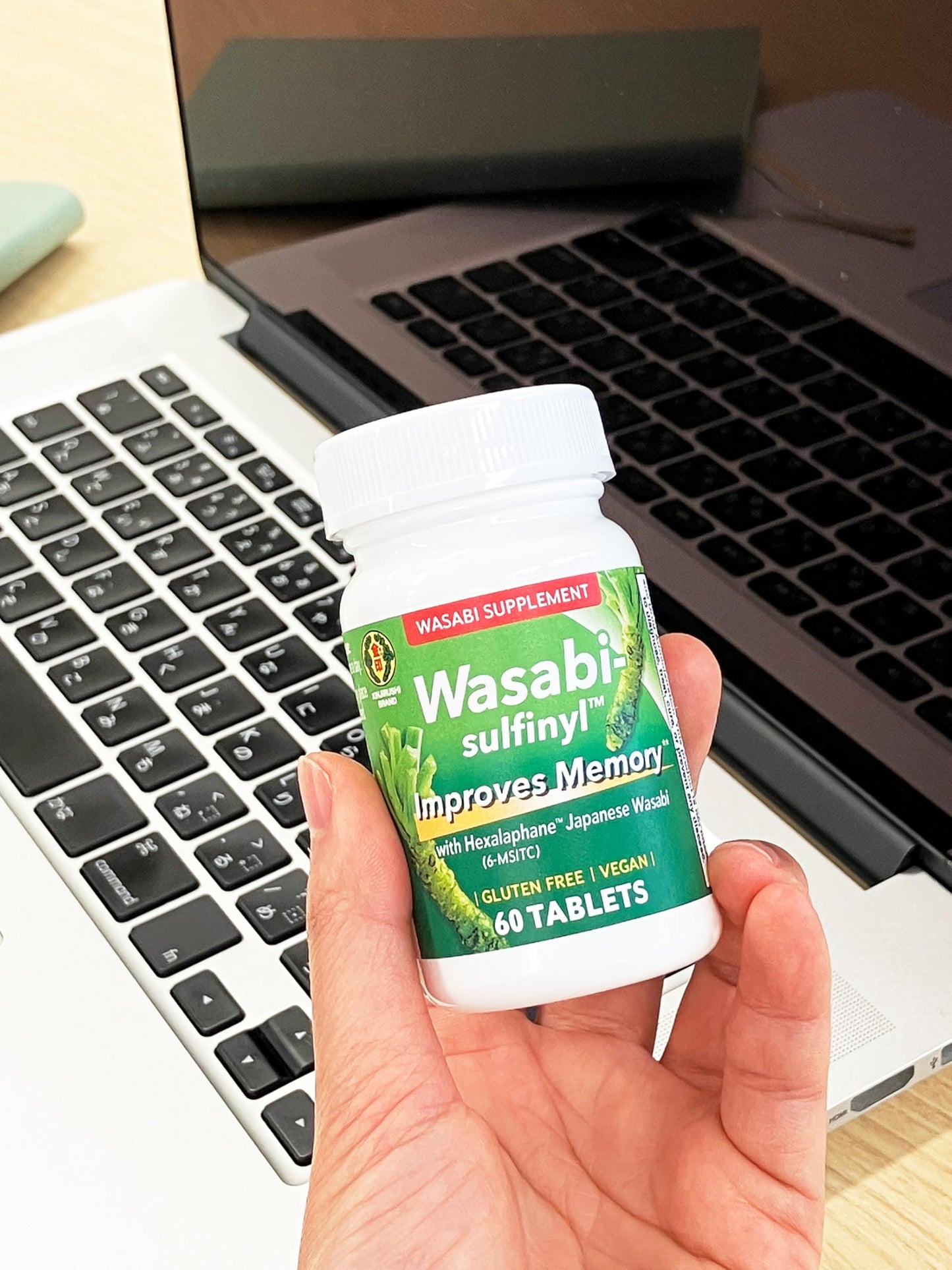 KINJIRUSHI BRAND Wasabi Sulfinyl Supplement with Hexalaphane Japanese Wasabi (6-MSITC) 60 Tablets