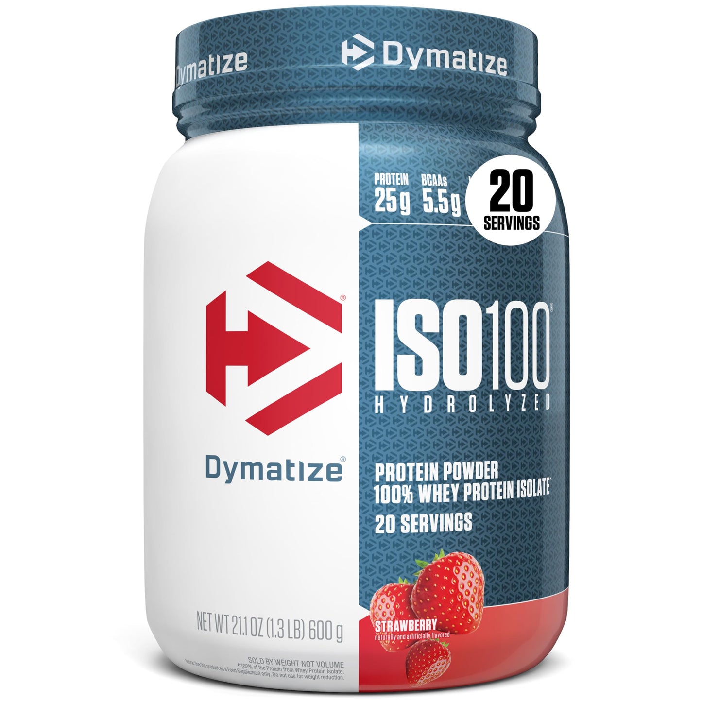 Dymatize ISO100 Whey Protein Powder Isolate Strawberry 1.34 Pound