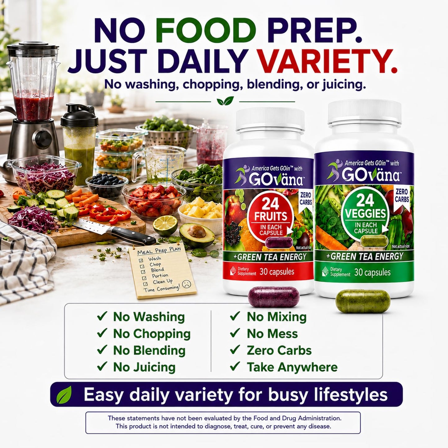 Hempvana GOvana Fruits & Veggies Supplement Capsules, 60 Capsules