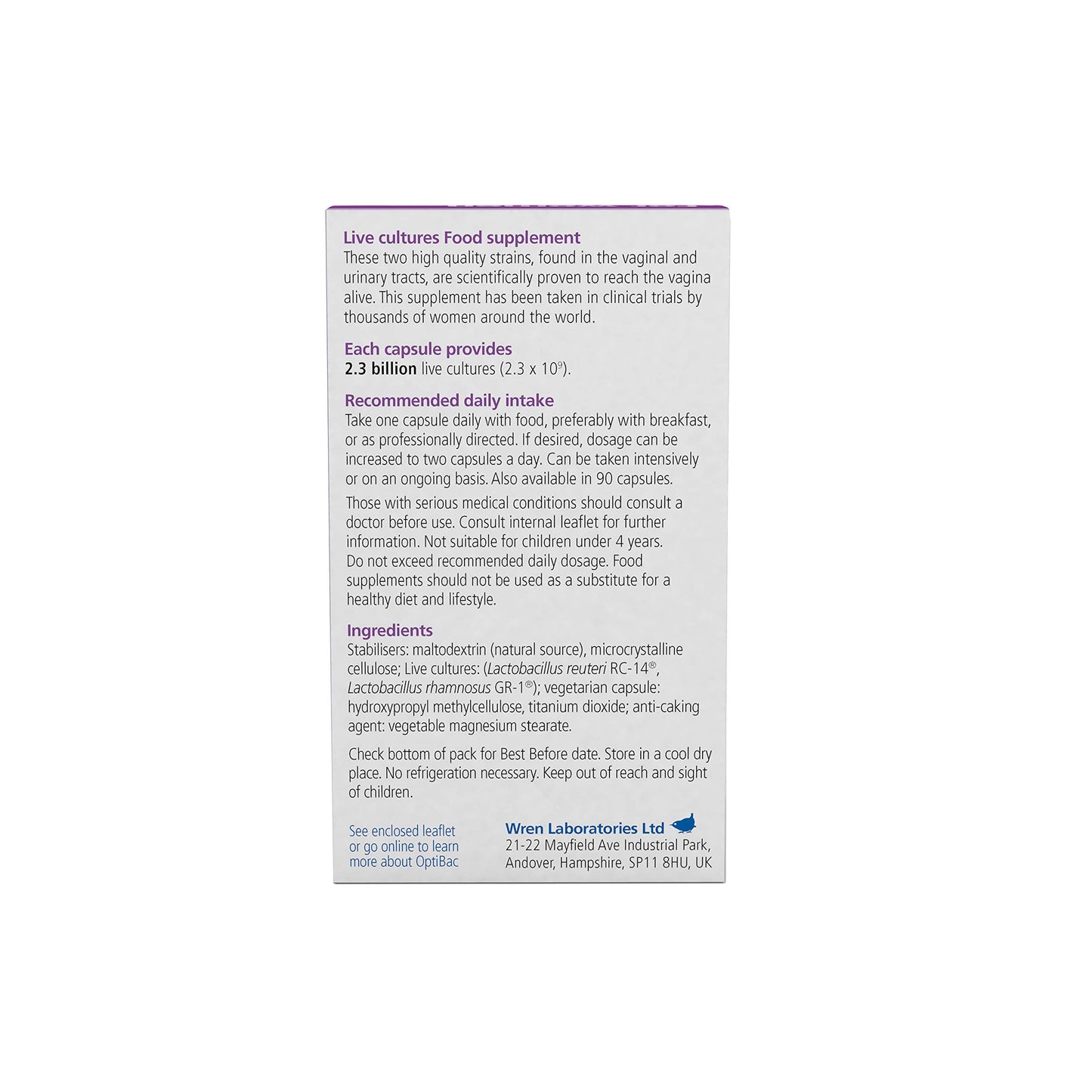 Optibac Probiotics Probiotics for Women 30 Capsules