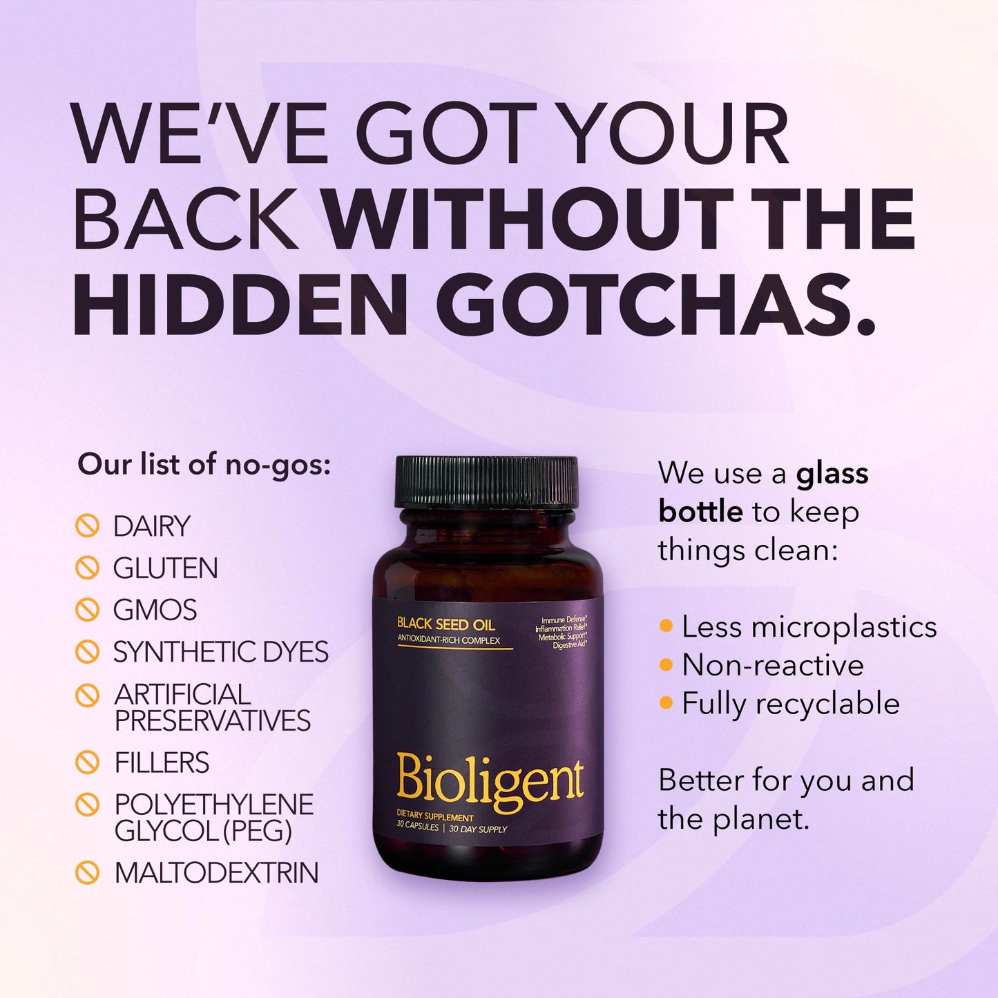 BIOLIGENT Black Seed Oil Capsules, Cold-Pressed with Thymoquin, Plant-Based Wellness for Digestion, Energy & Daily Balance, Non-GMO, Gluten Free, 60 Capsules