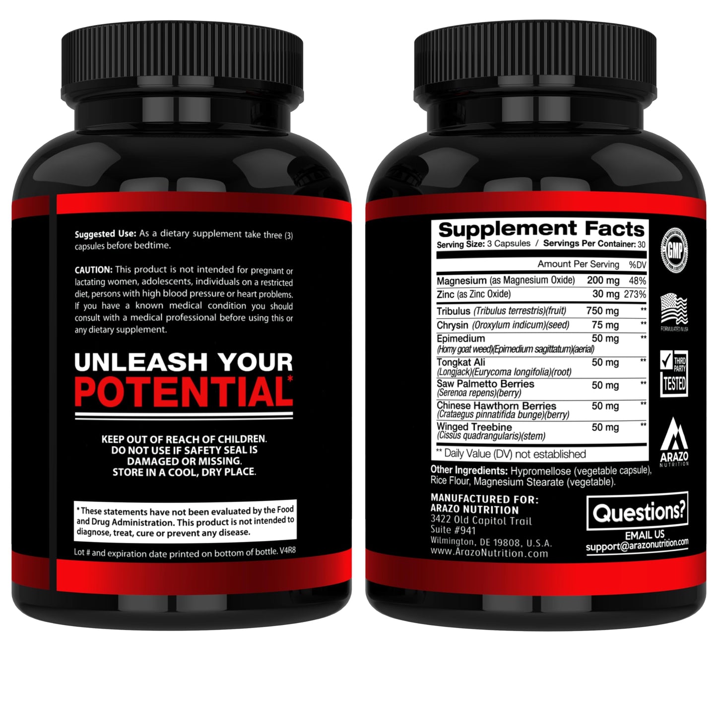 Arazo Nutrition TestoBoost Test Booster Supplement Capsule 90 Count