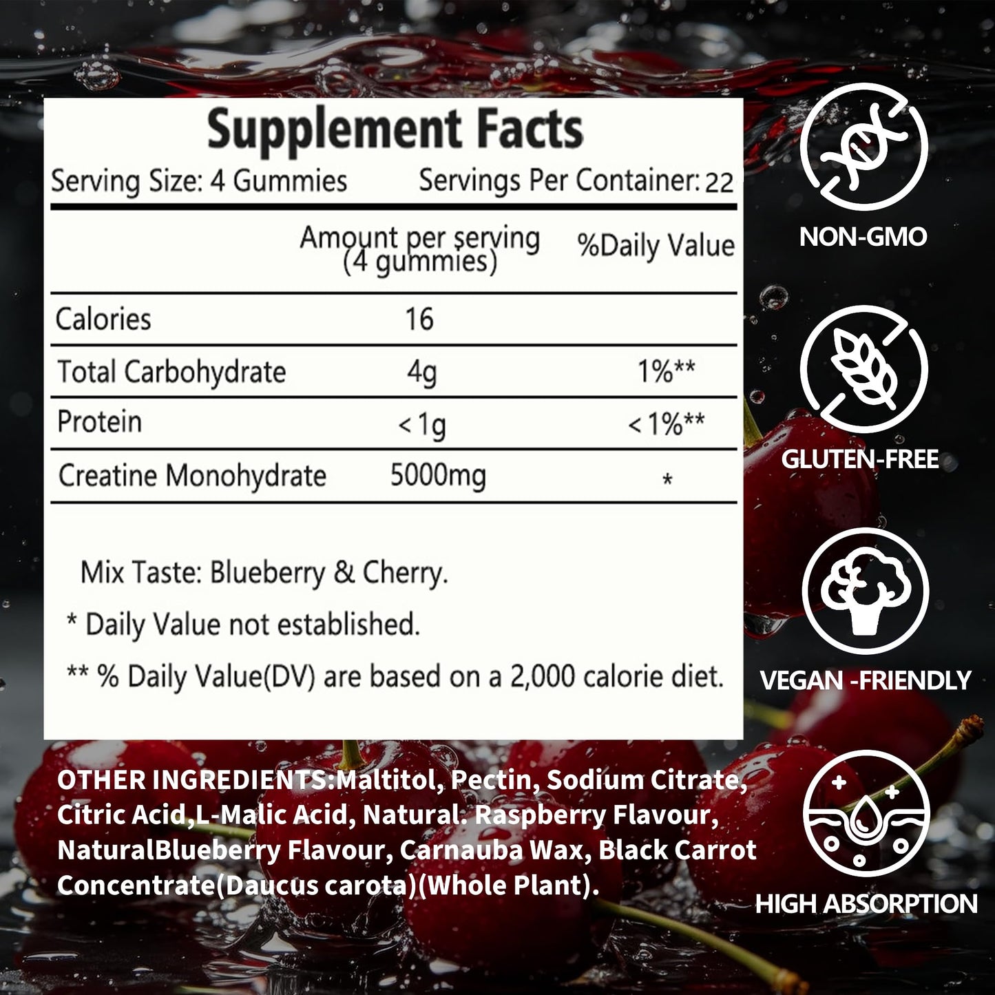 Tsunshnes Creatine Monohydrate Gummy 90 Count