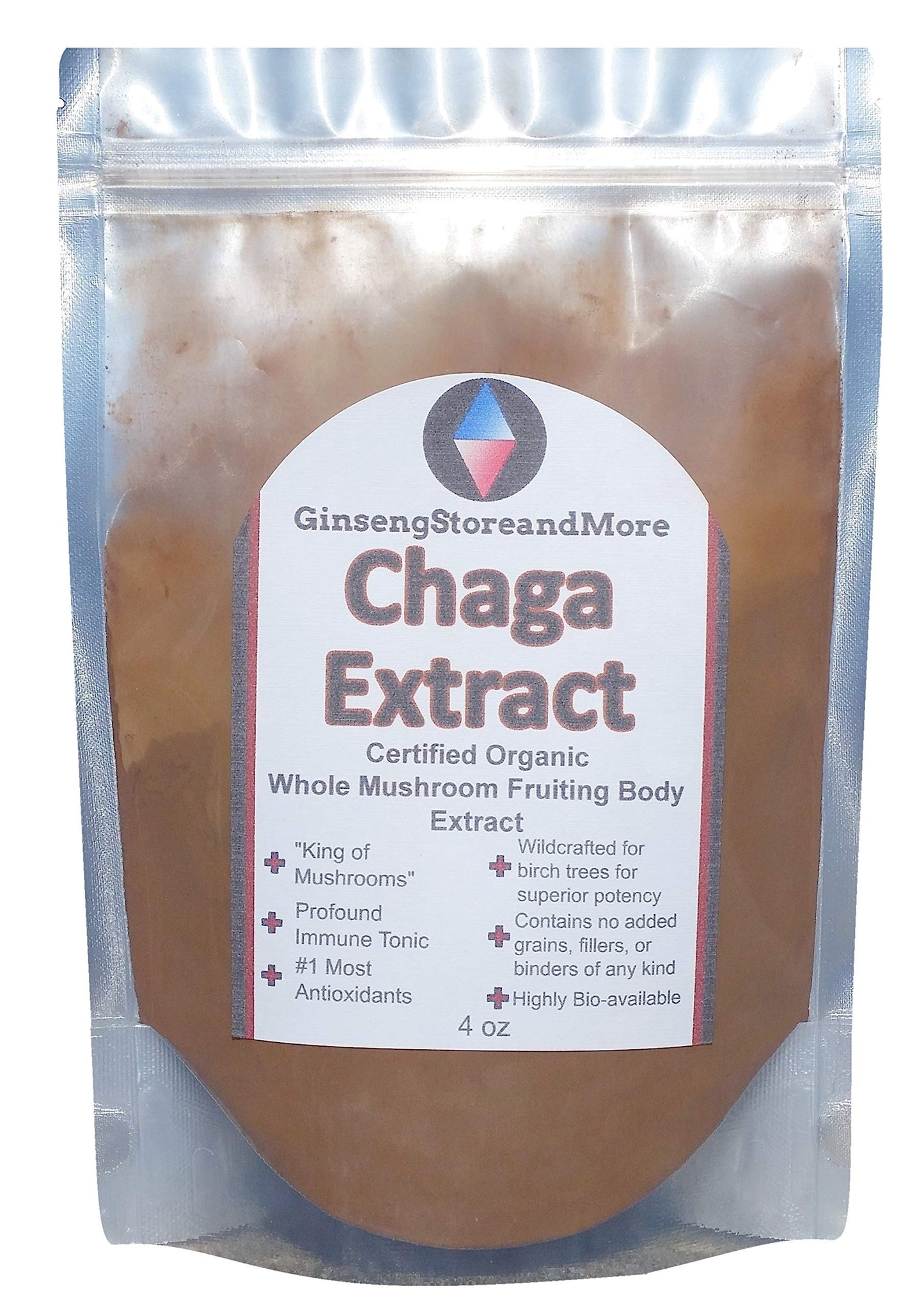 GinsengStoreAndMore Organic Chaga Mushroom Extract Powder, 4 oz