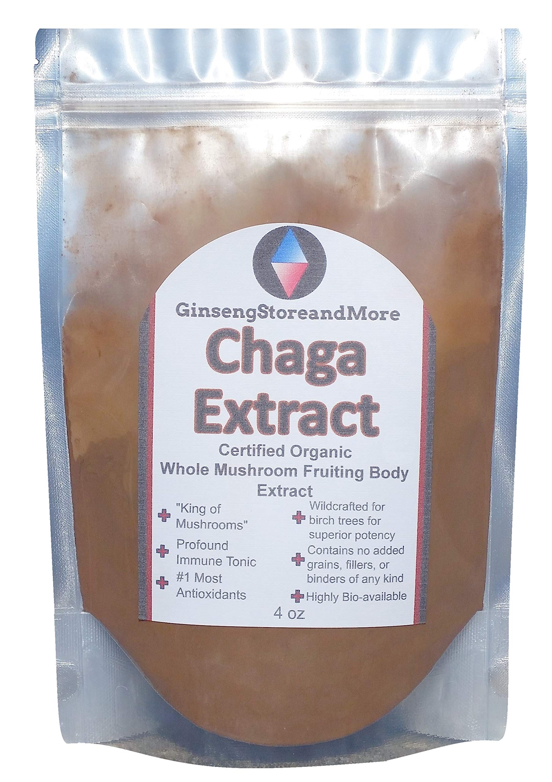 GinsengStoreAndMore Organic Chaga Mushroom Extract Powder, 4 oz