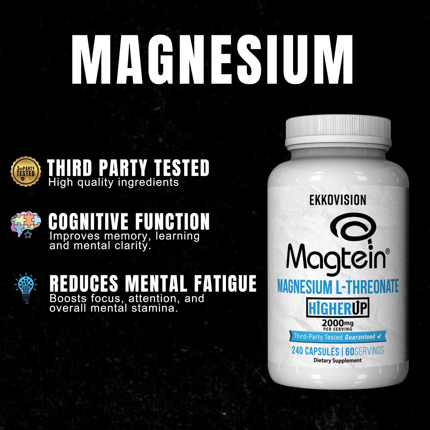Ekkovision Magtein Magnesium L-Threonate Capsules 240 Count