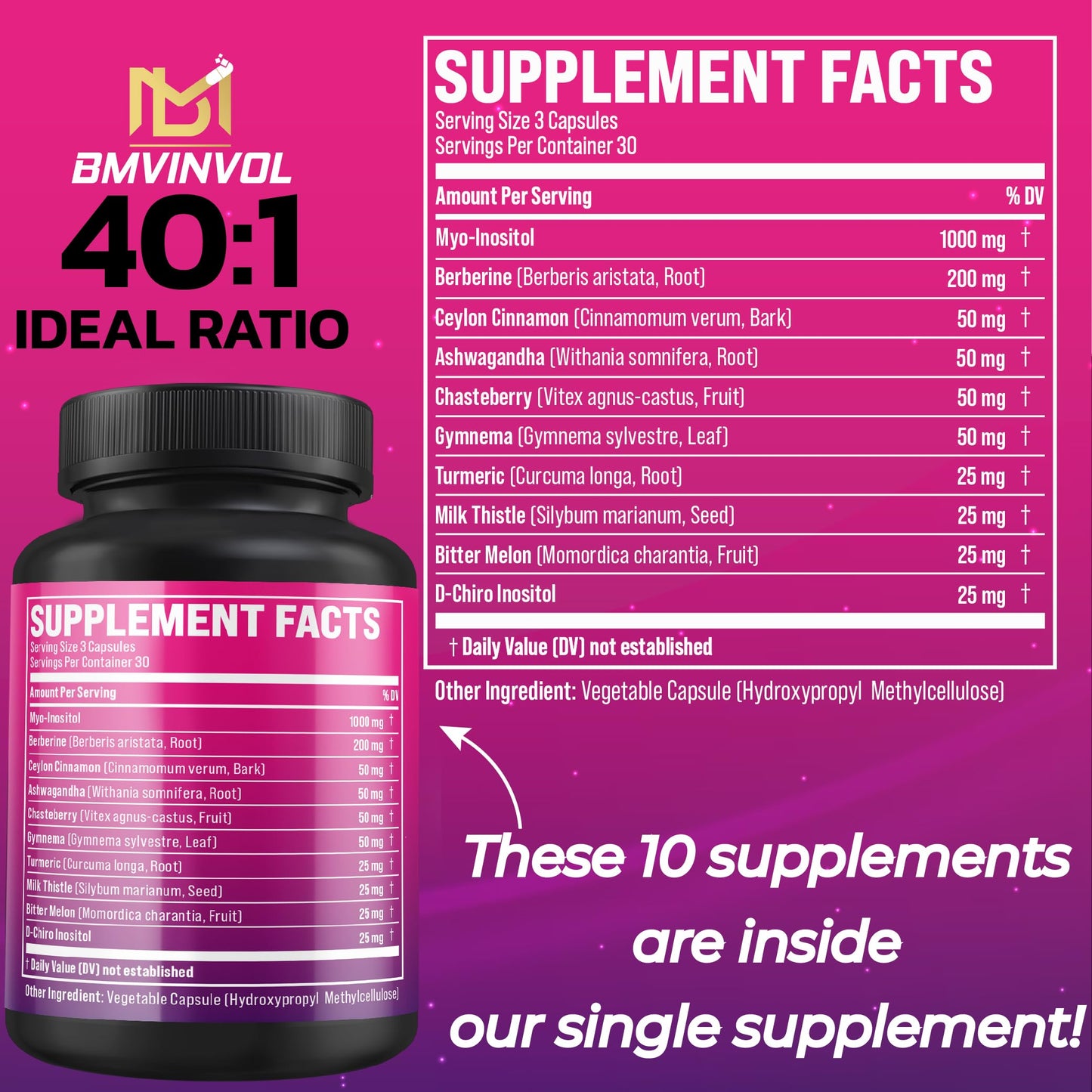 BMVINVOL Inositol Supplement Capsules, 90 Capsules