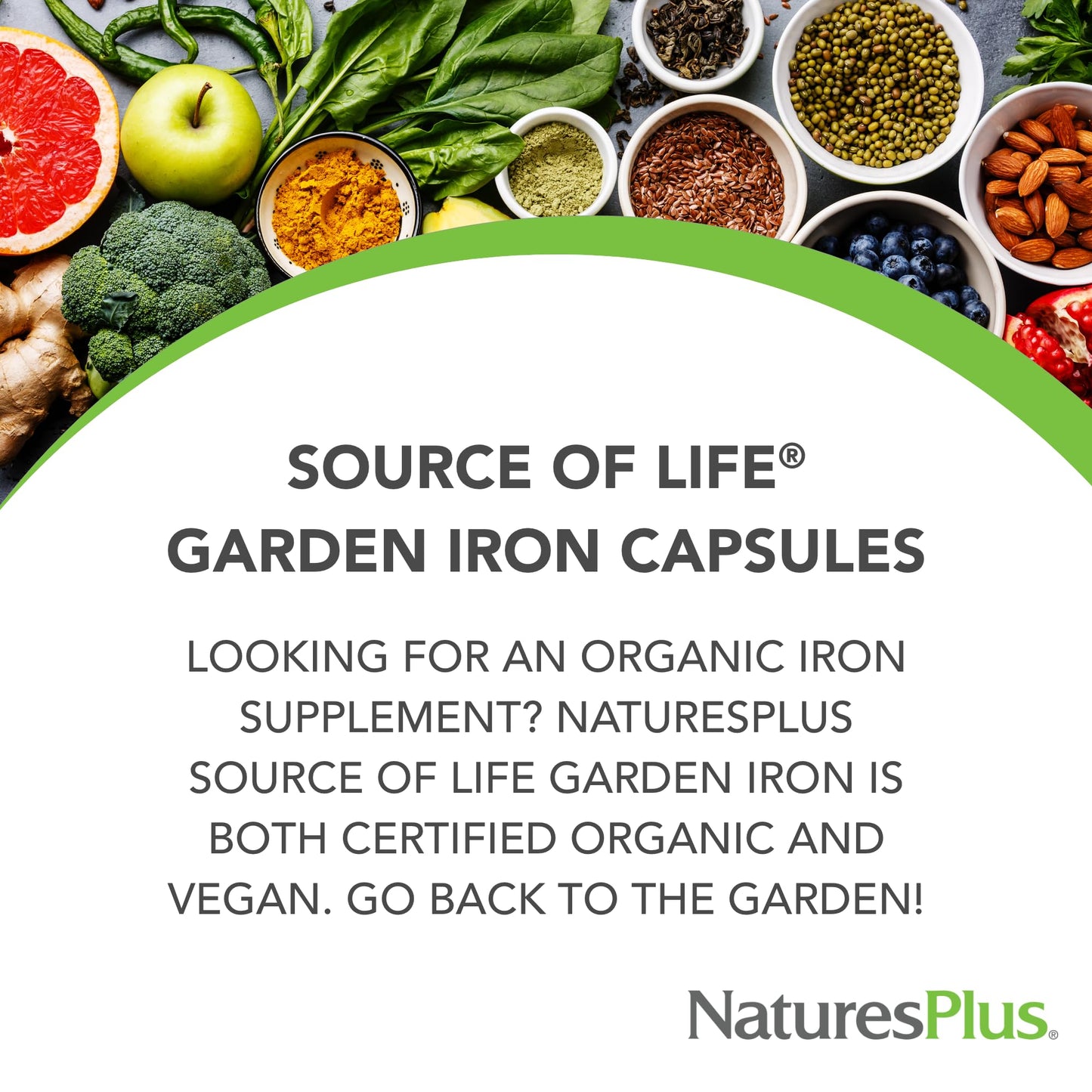 Nature's Plus Source of Life Garden Iron Capsules 30 Count