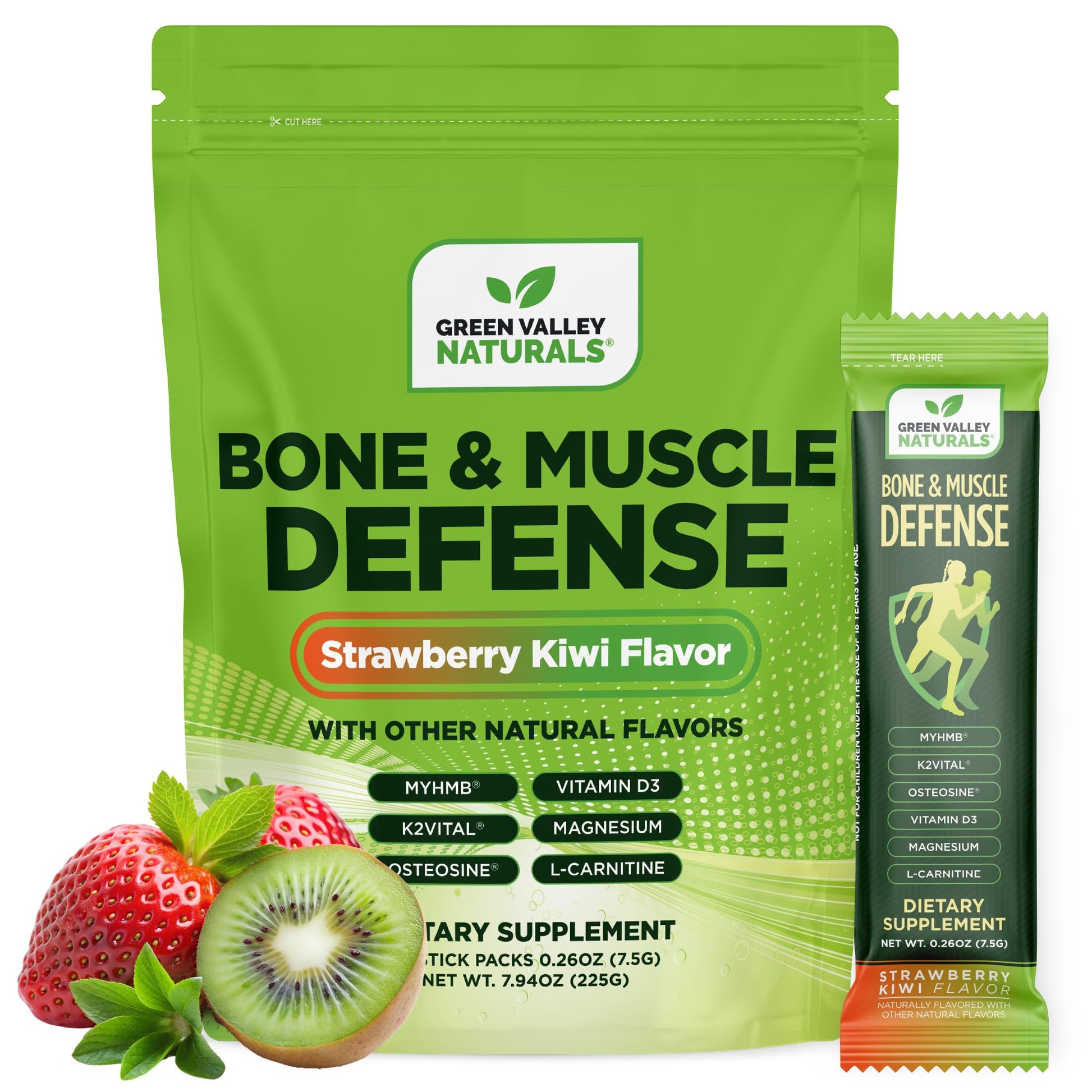 Green Valley Naturals Bone & Muscle Defense On-The-Go Stick Powder 7.9366 oz
