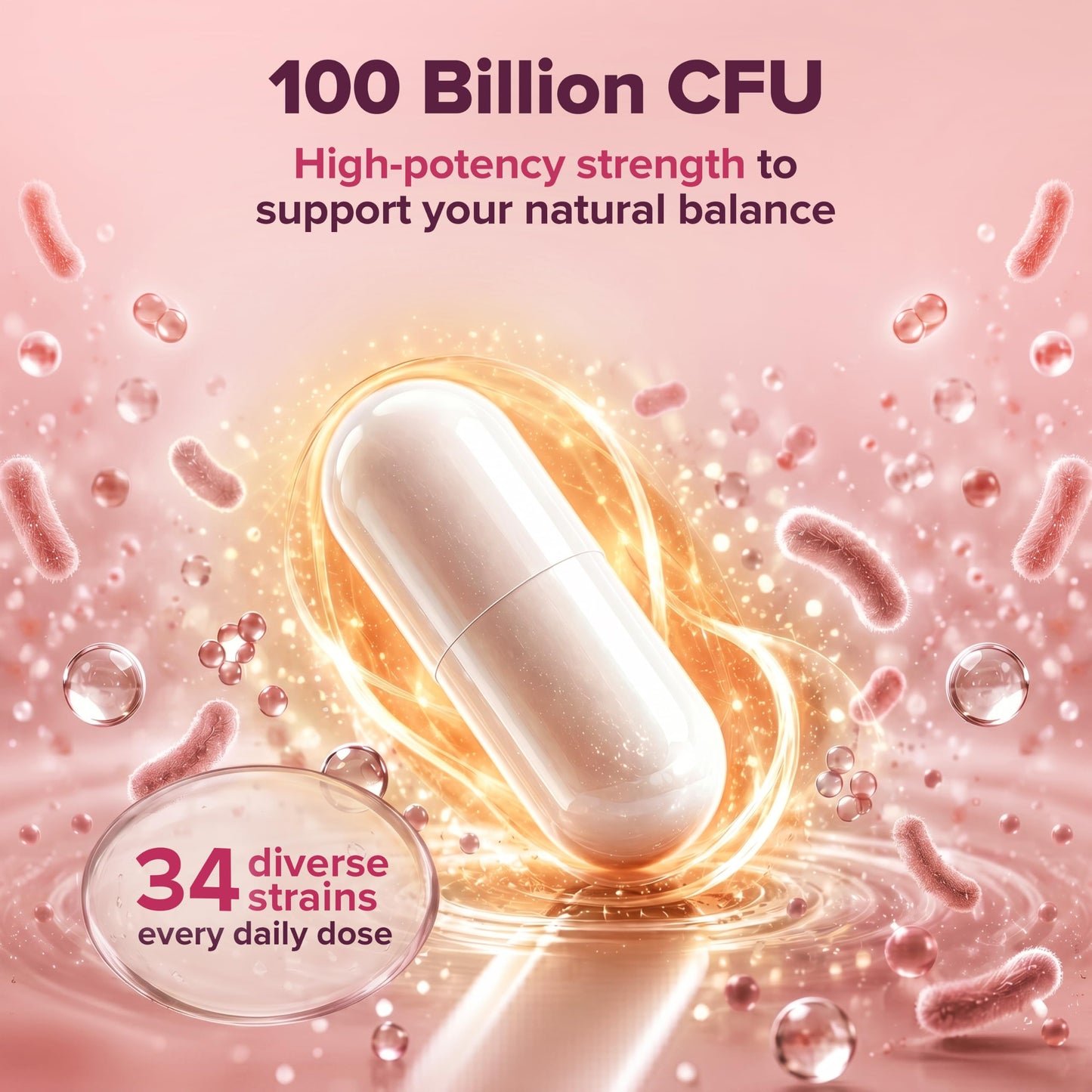 Wholesome Wellness Dr. Formulated Raw Probiotics for Women 100 Billion CFUs Capsules, 60 Count