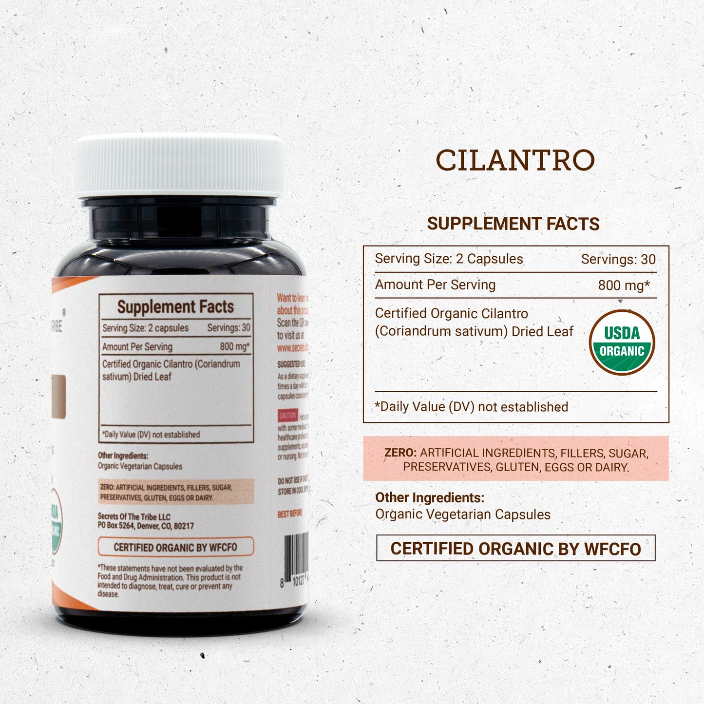 Secrets of the Tribe Cilantro Capsules, 60 Count