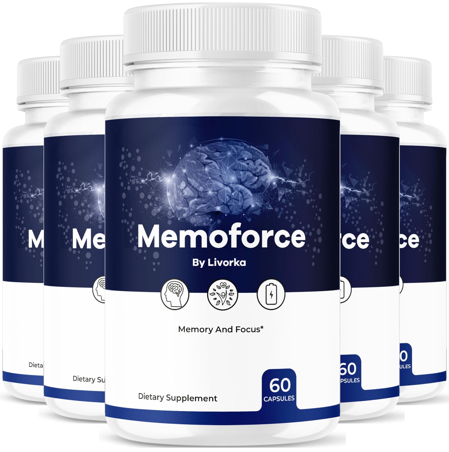 LIVORKA Memoforce Brain Supplement Capsules, 300 Capsules