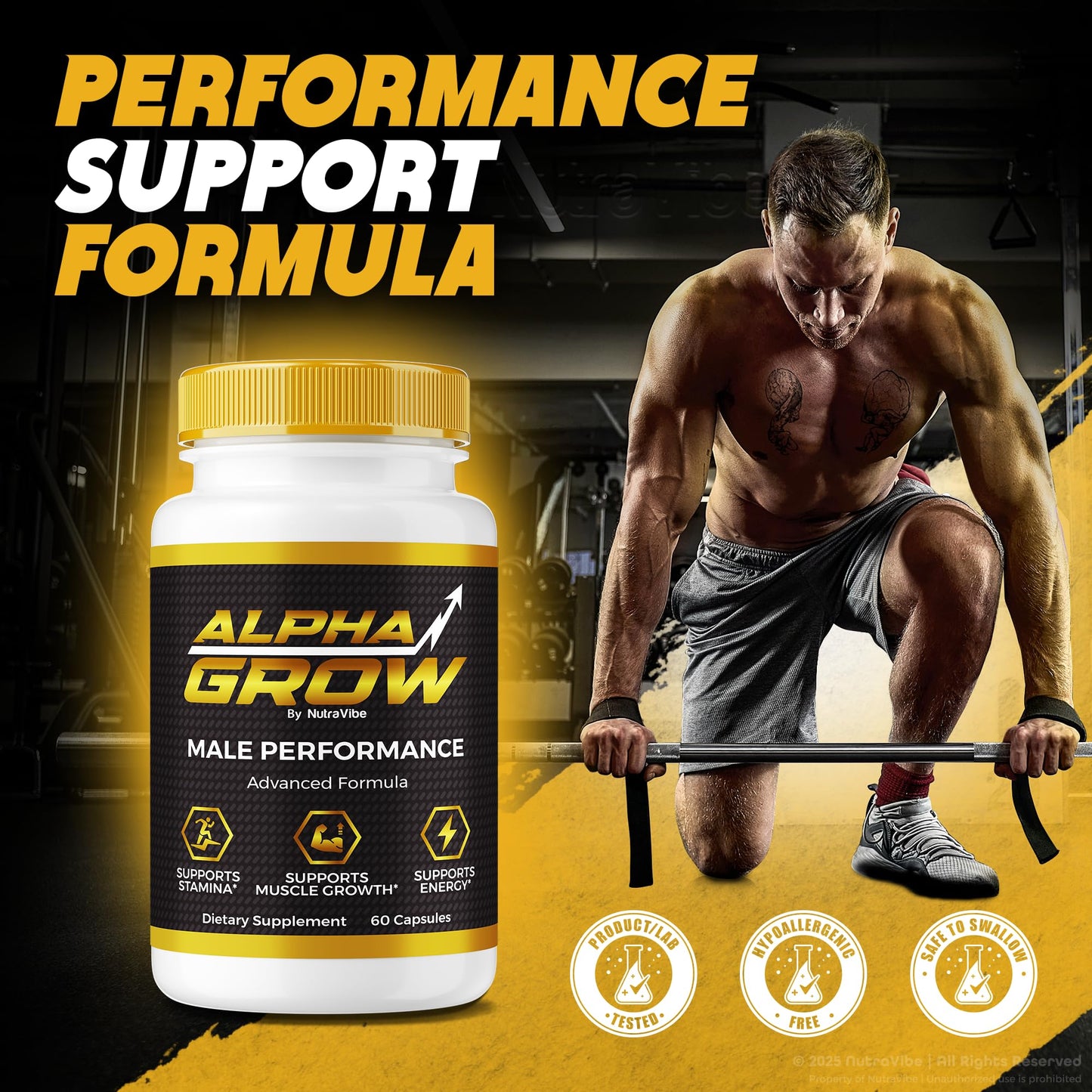 NutraVibe Alpha Grow for Men Capsules 60 Count