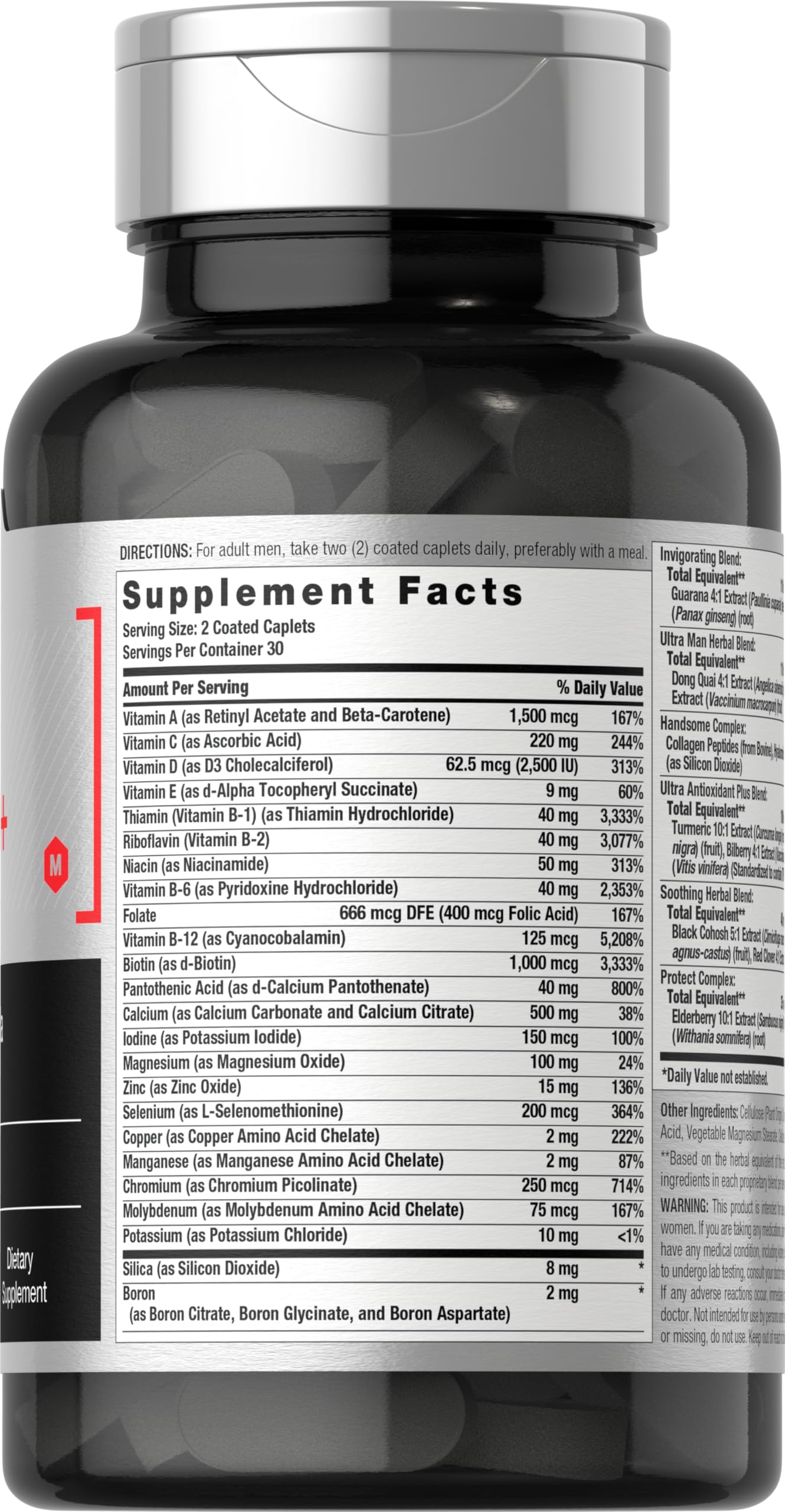 Horbäach Mens Multivitamins 50 Plus Caplets, 60 Count