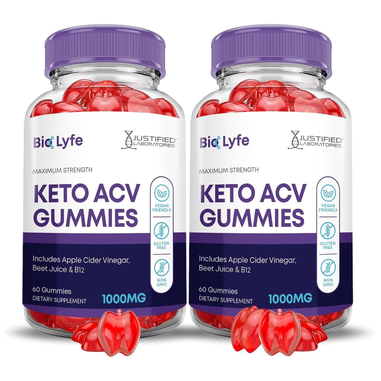 Justified Laboratories Bio Lyfe Keto ACV Gummies 120 Count