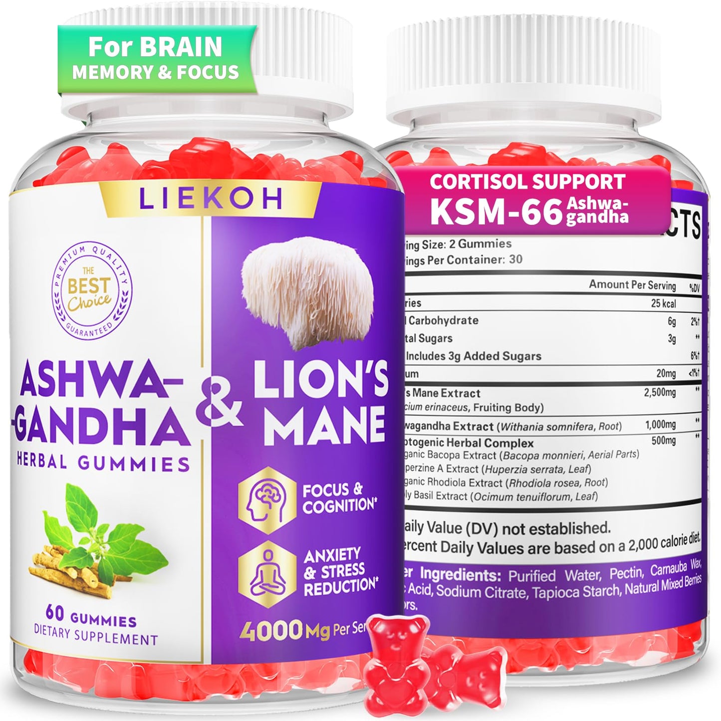 Liekoh Ashwagandha Gummies 60 Count
