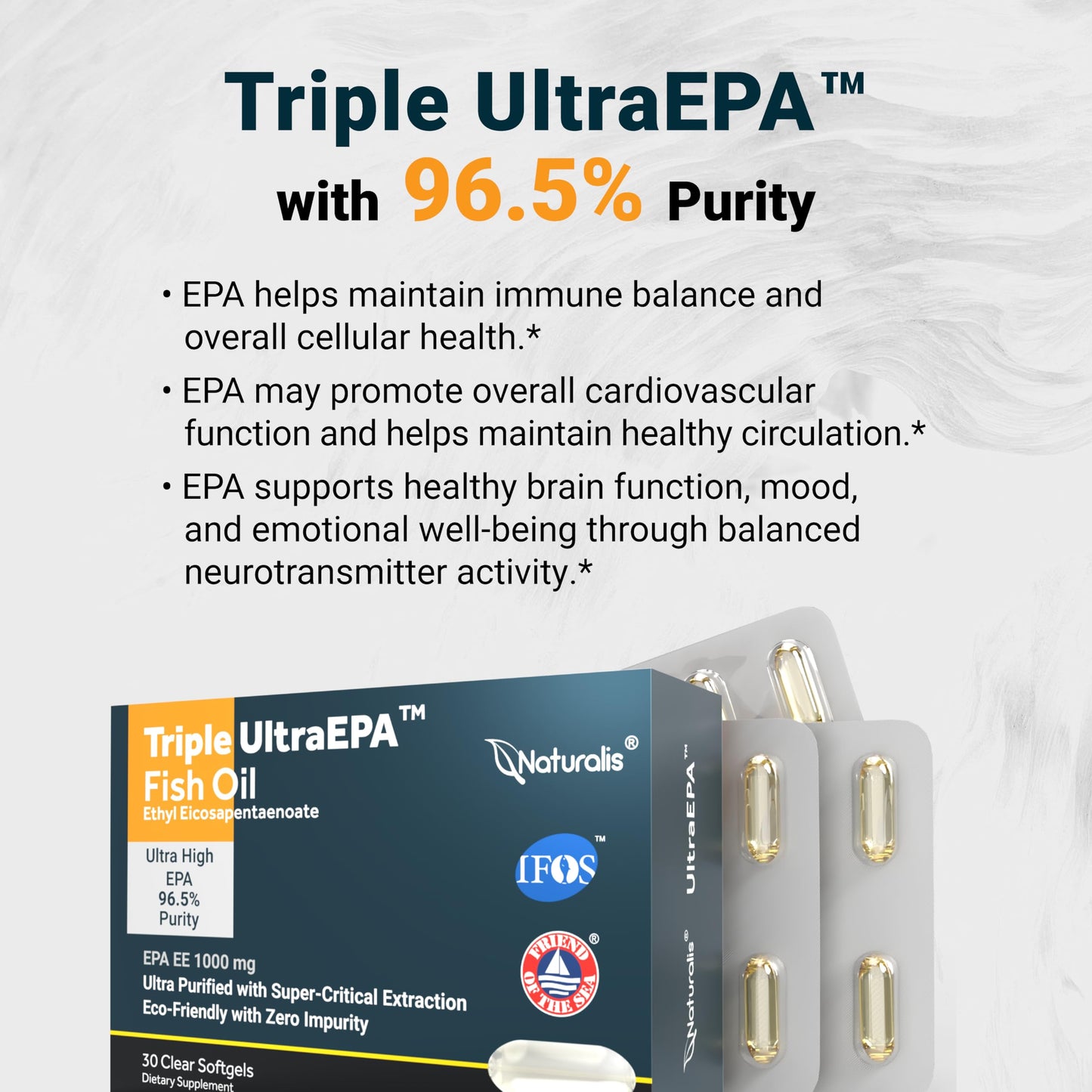 Naturalis UltraEPA Fish Oil 1000mg Softgels, 30 Count