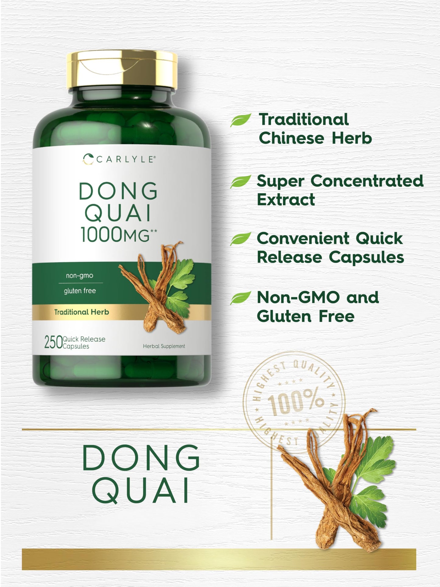 Carlyle Dong Quai Capsules 250 Count
