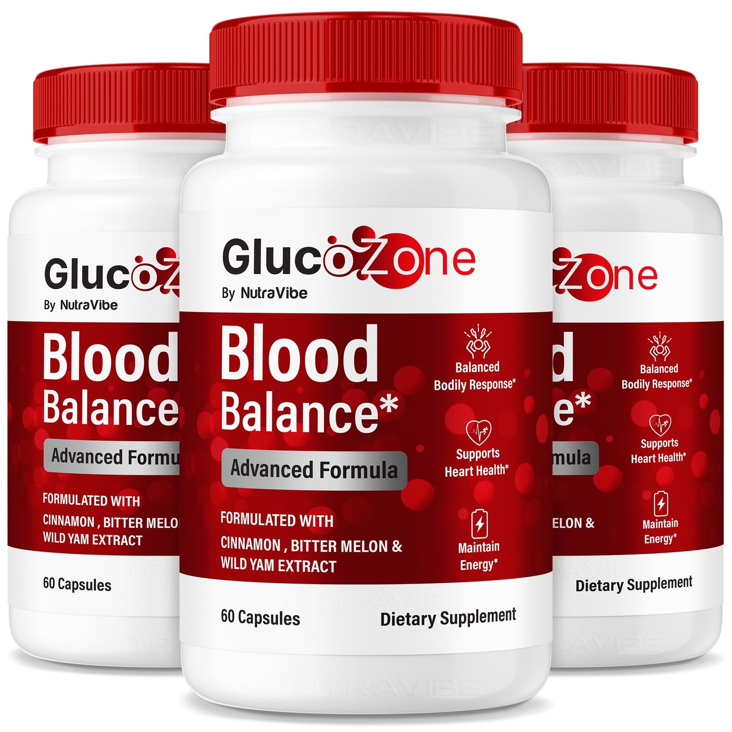 NutraVibe GlucoZone Gluco Zone Natural Formula Capsules, 180 Capsules