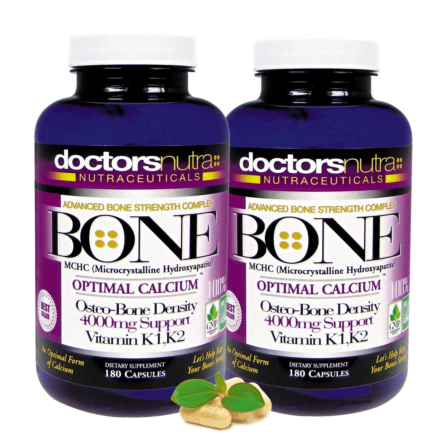 Doctors Nutra Nutraceuticals Calcium 1000 Milligrams with 4000 Milligrams MCHC for Complete Calcium Maximum Bone Strength Support Plus K1, K2, Magnesium, Vitamin D, Zinc, and More Capsules, 360 Count