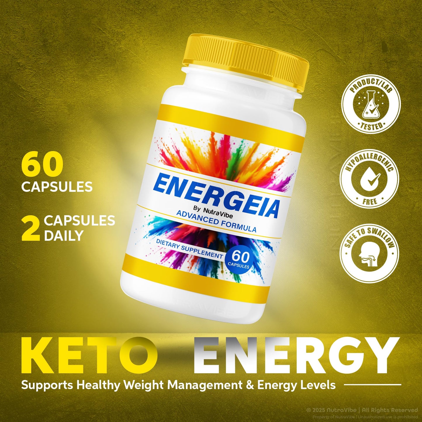 NutraVibe Energeia Premium Energy & Burner Formula Capsules 120