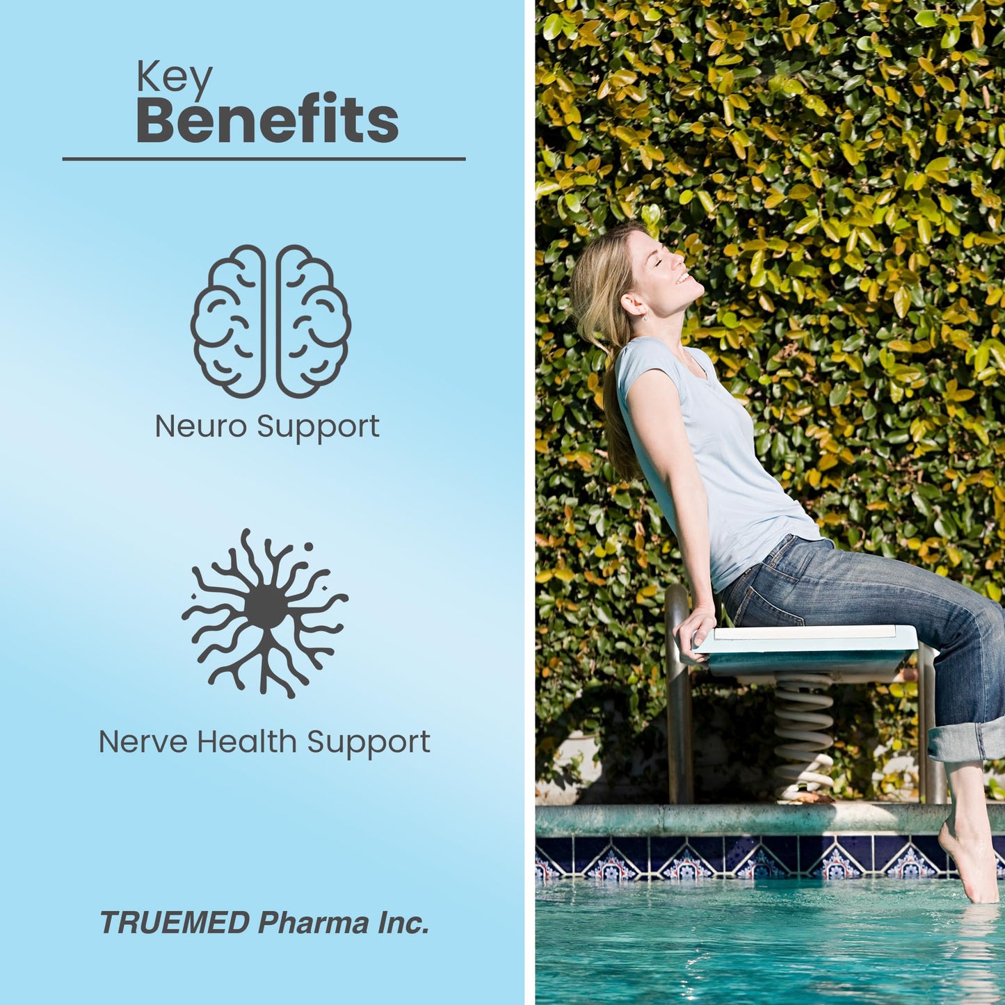 TRUEMED Neuropathy Support Neuro and Nerve Health Supplement Capsules 60 Count
