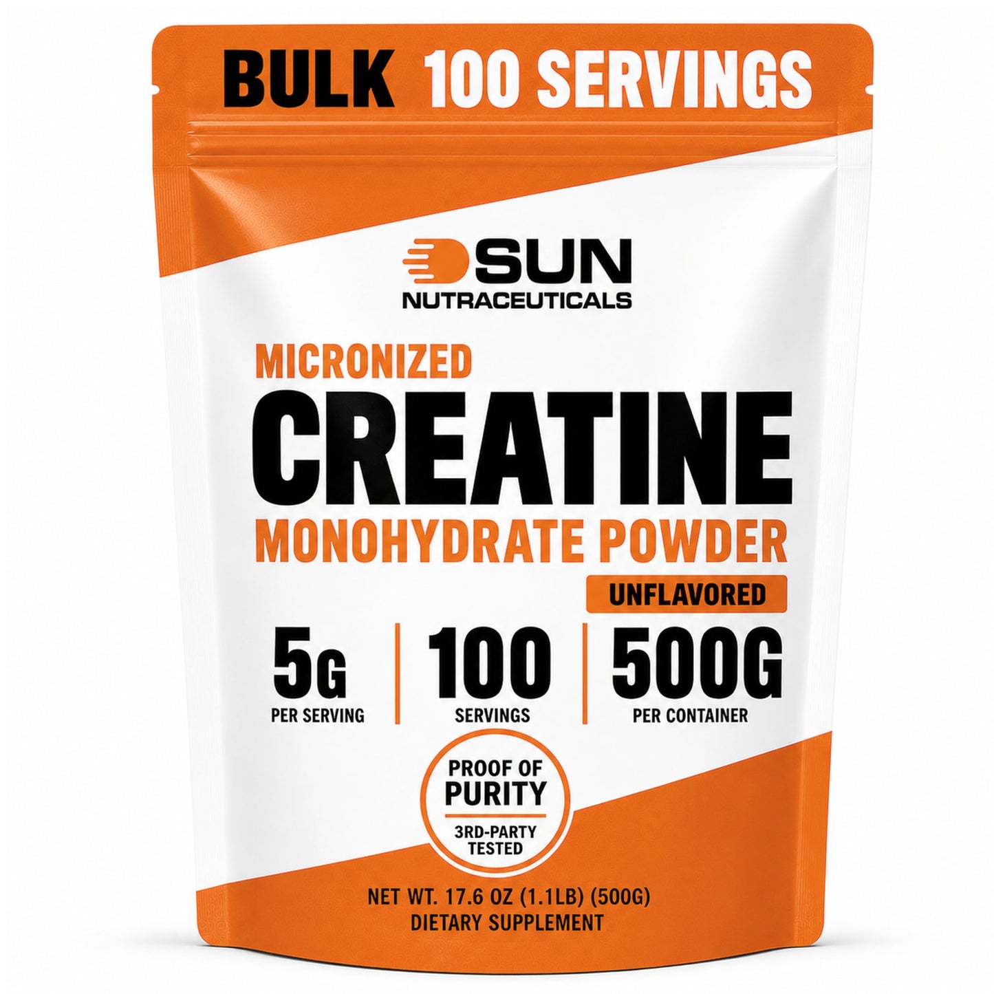 Sun Nutraceuticals Micronized Creatine Monohydrate Powder 17.6 oz