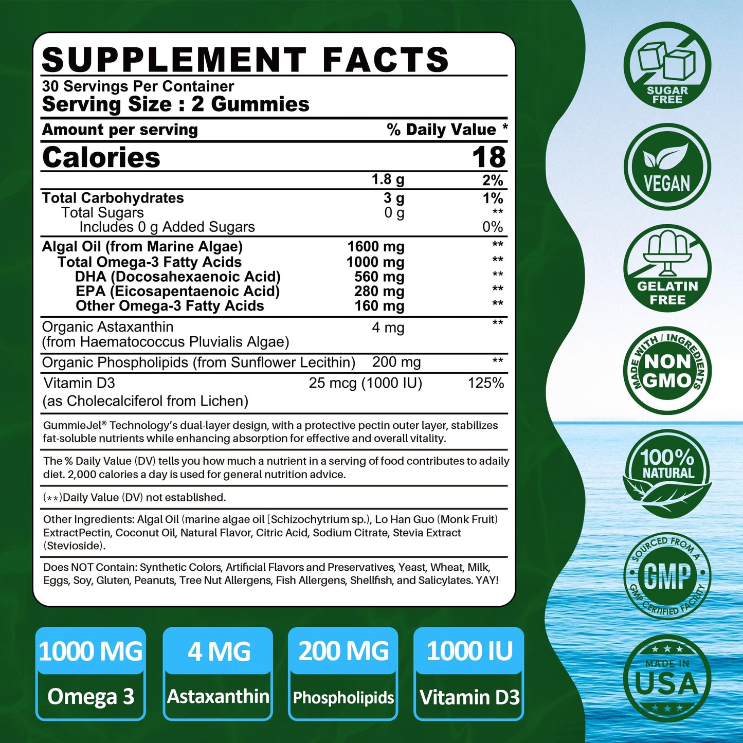 Nextdia Vegan Omega-3 Gummies 180 Count