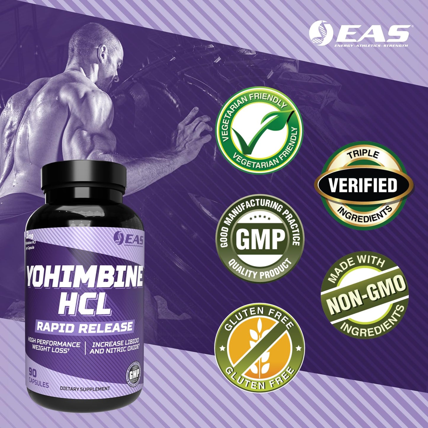 EAS Yohimbine HCL Capsules 90 Count