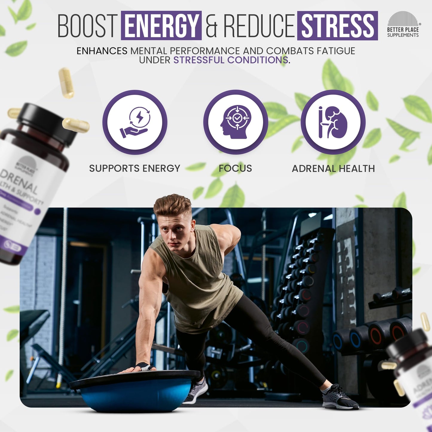 Better Place Organics Adrenal Health & Support Capsule, 60 Count