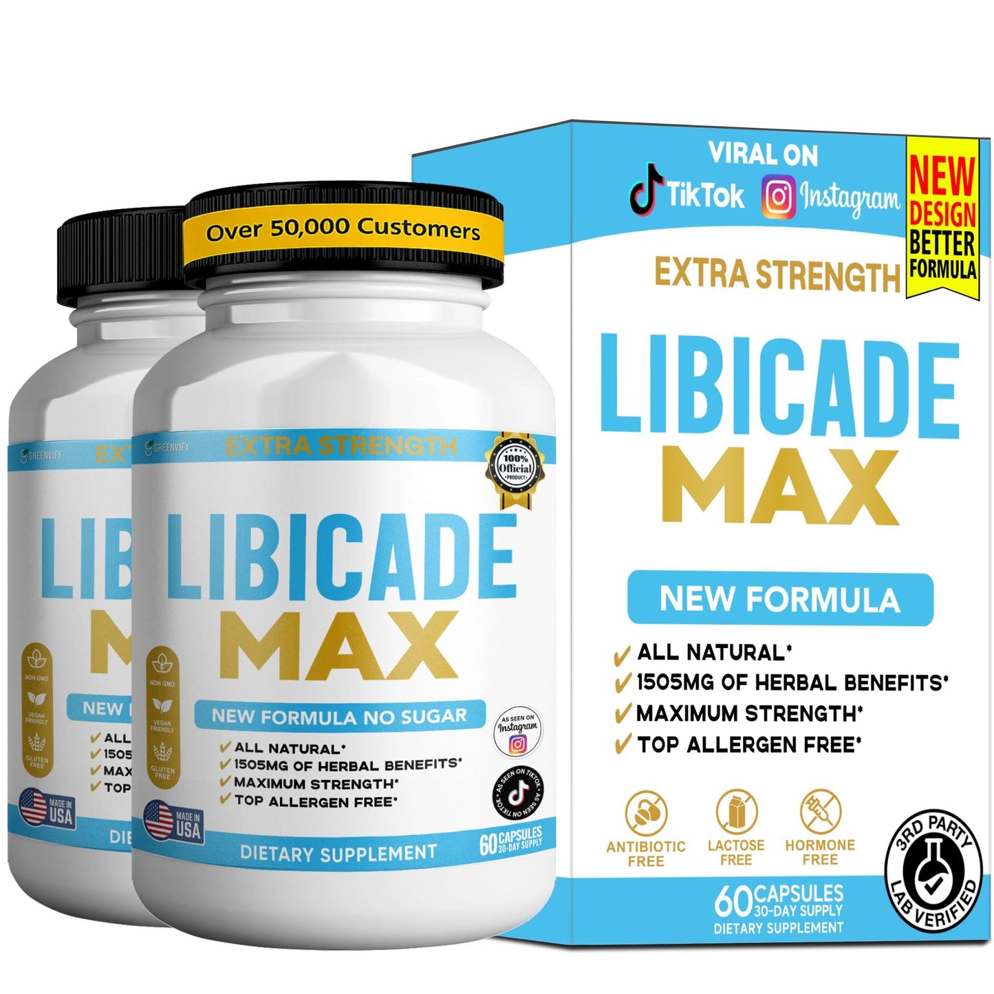 GREENVIFY Libicade Max Maca Root Supplement 60 Capsules