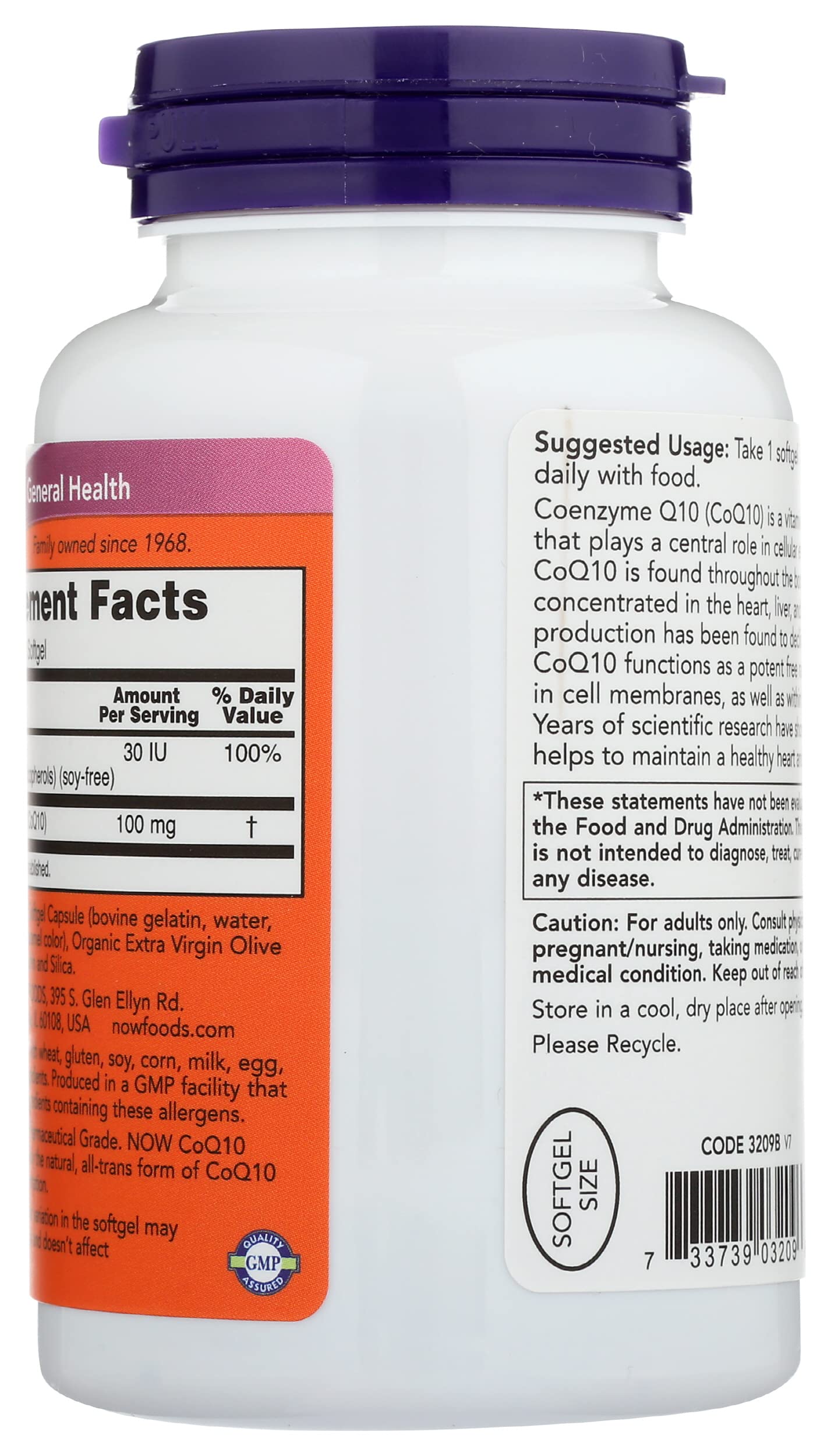 NOW Foods CoQ10 100 mg Softgels 150 Count