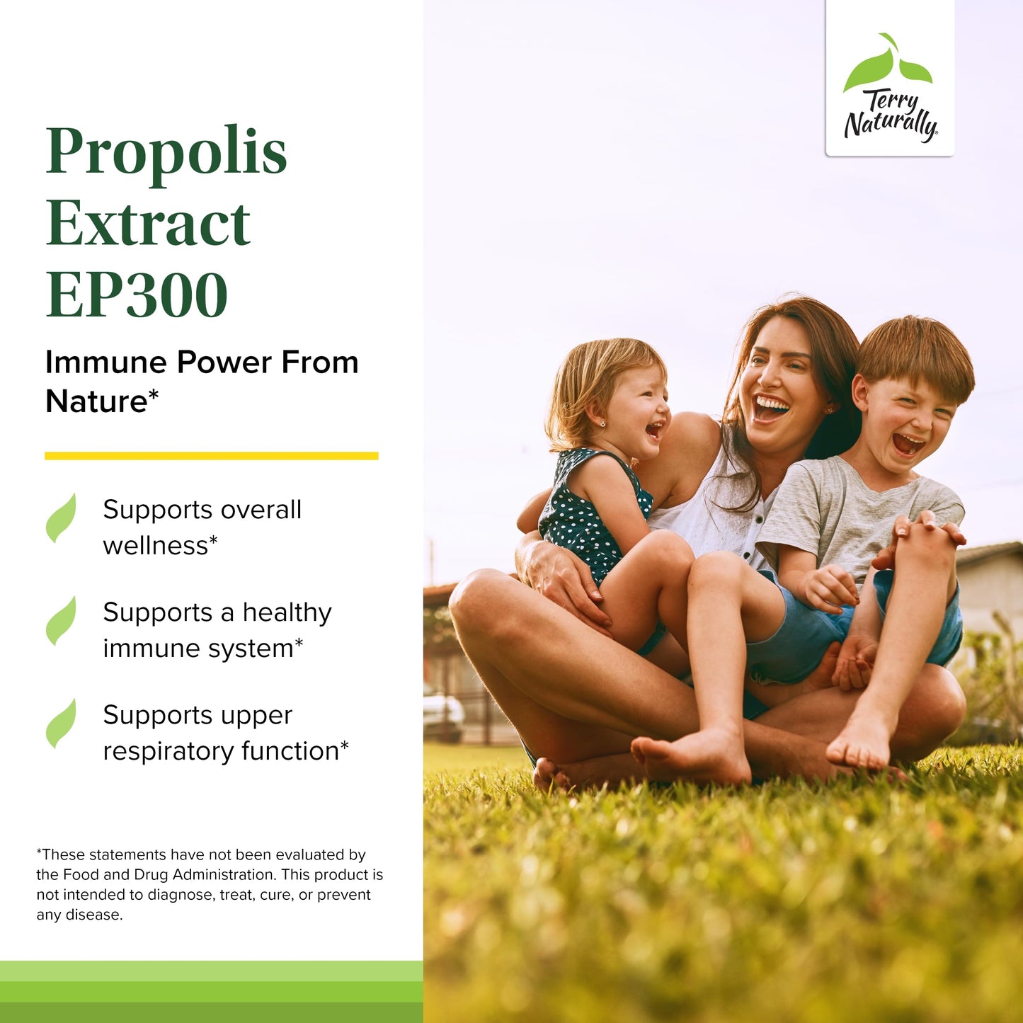 Terry Naturally Propolis Extract EP300 Throat & Health Support 60 Capsules