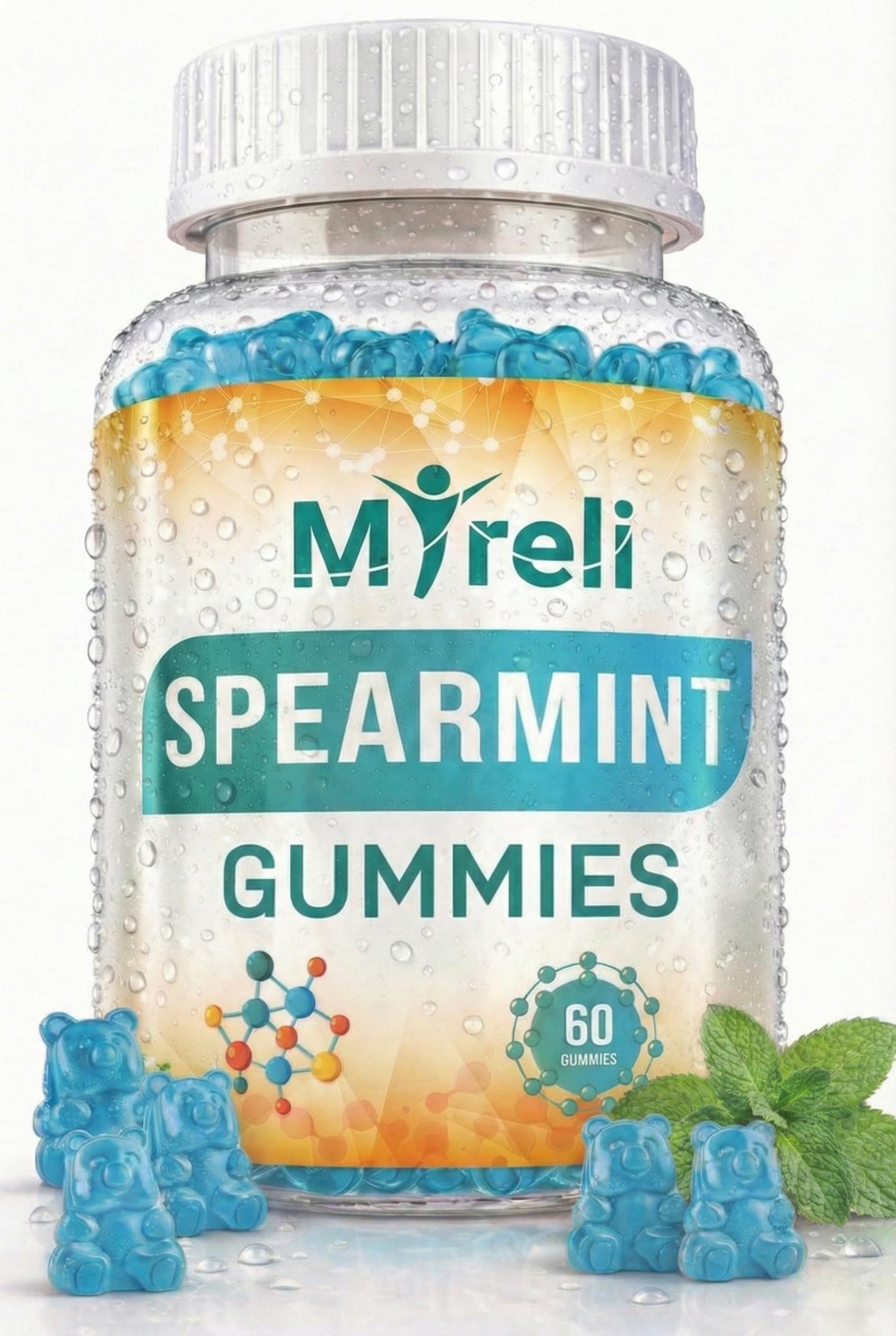 MYRELI Spearmint Leaf Extract 1000 mg Gummies, 60 Count