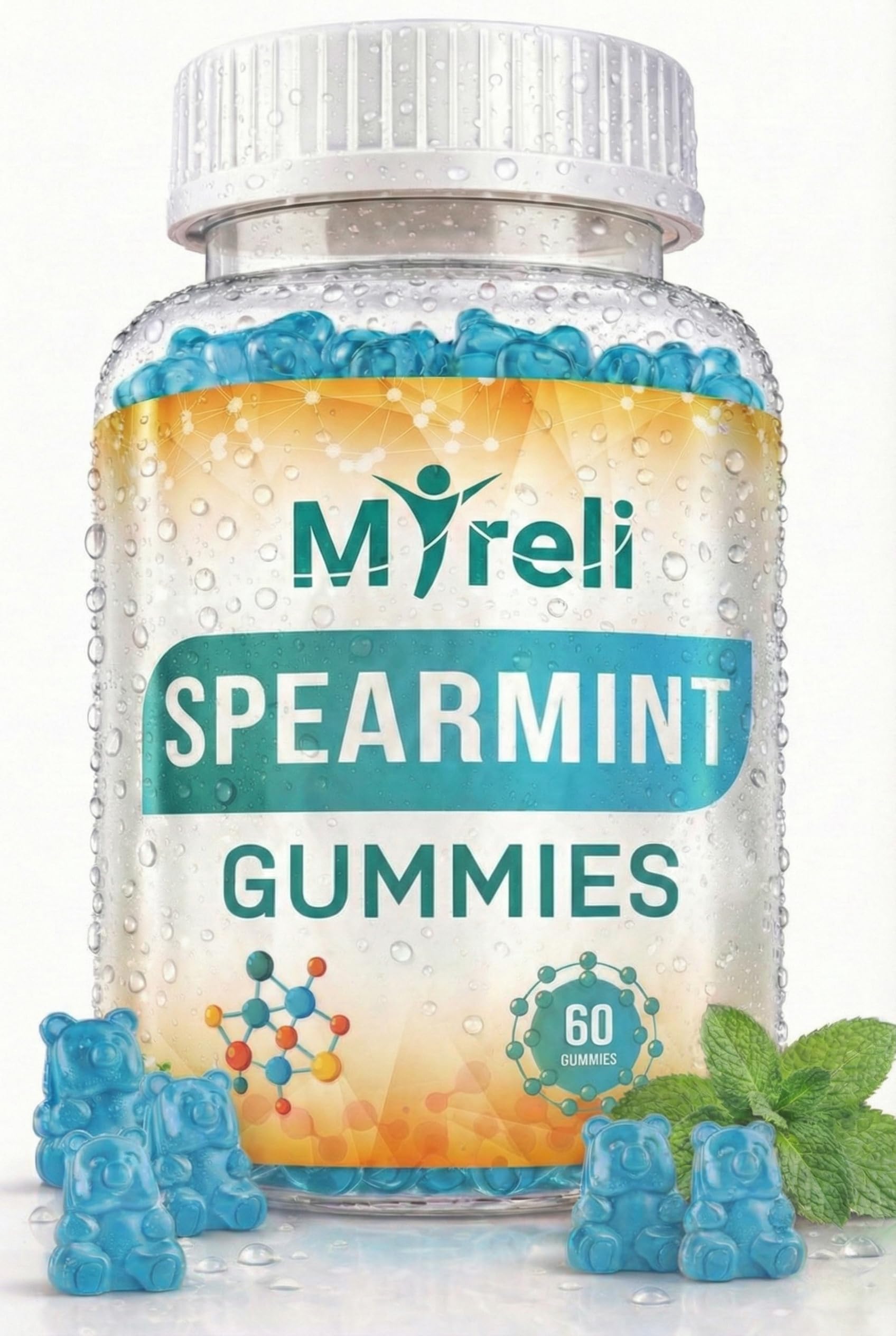 MYRELI Spearmint Leaf Extract 1000 mg Gummies, 60 Count