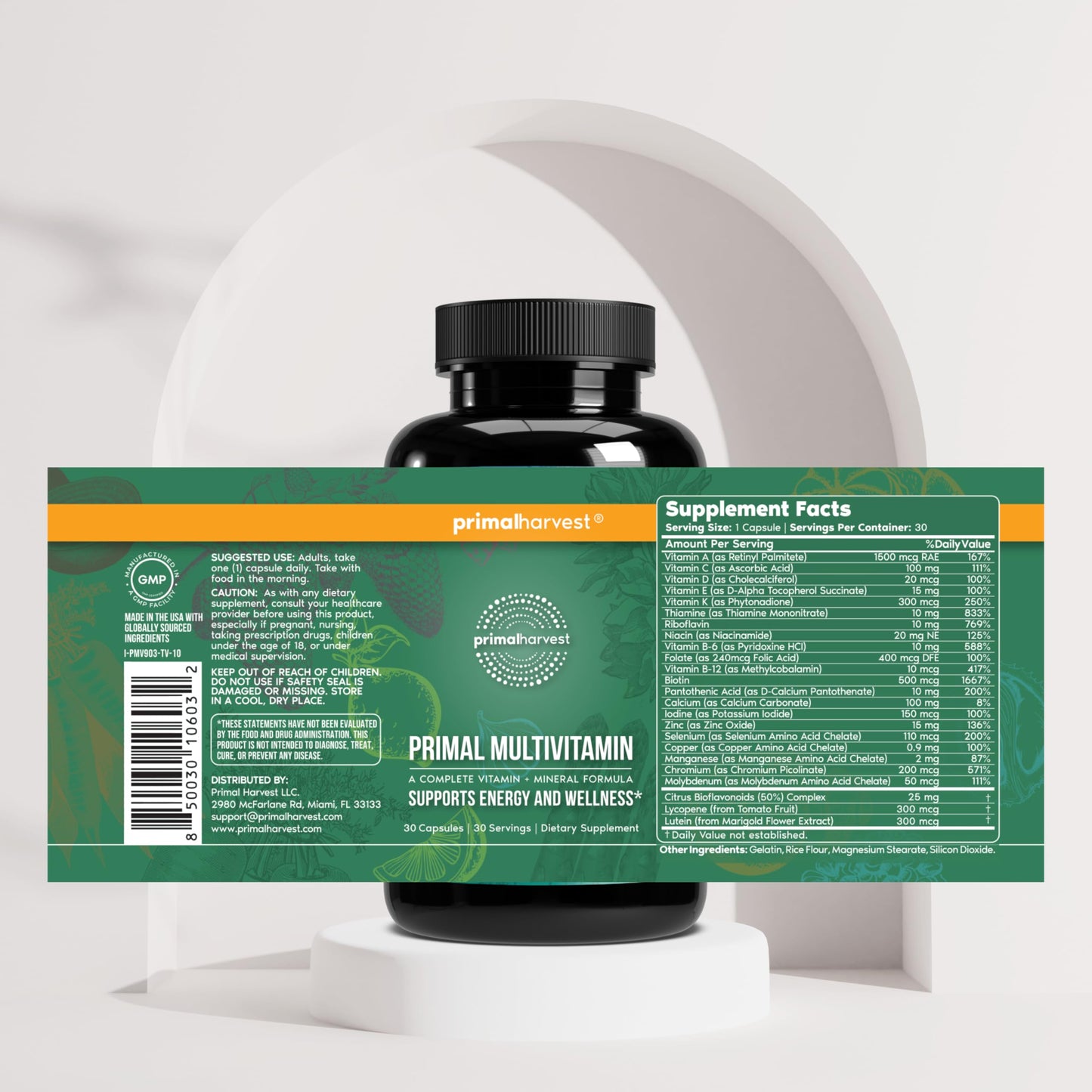 Primal Harvest Primal Multivitamin Capsule 30 Count