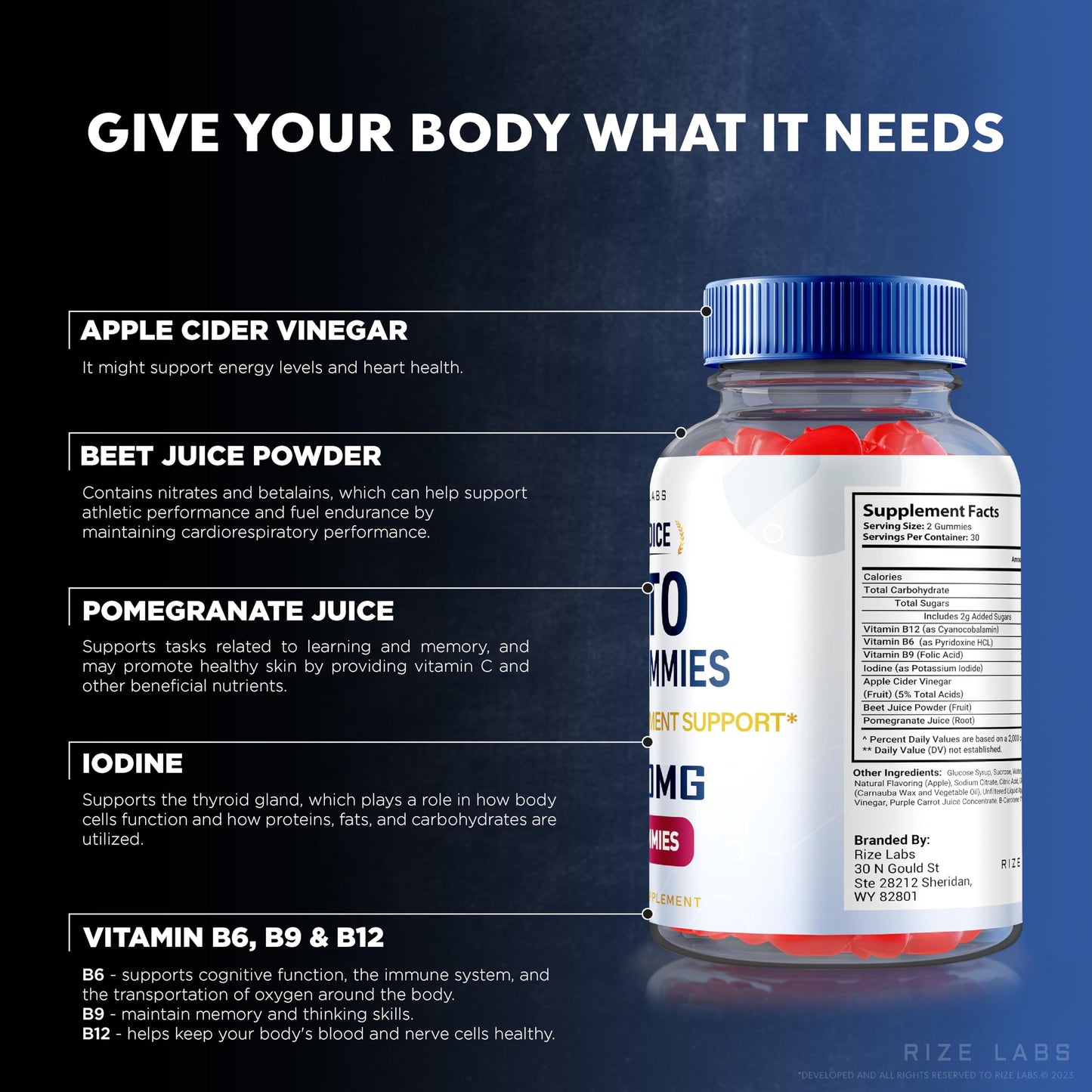 rize labs 1st Choice Keto ACV Gummies 60 Gummies