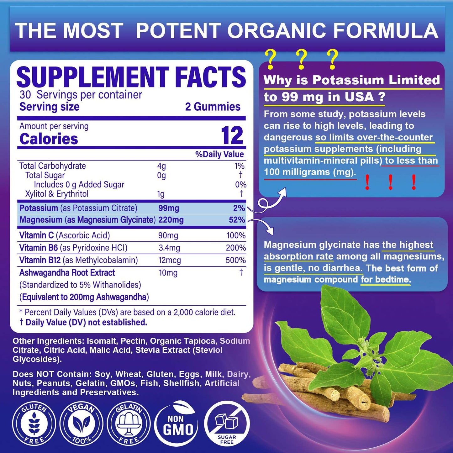 NEVISS Potassium Magnesium Gummies 120 Gummies