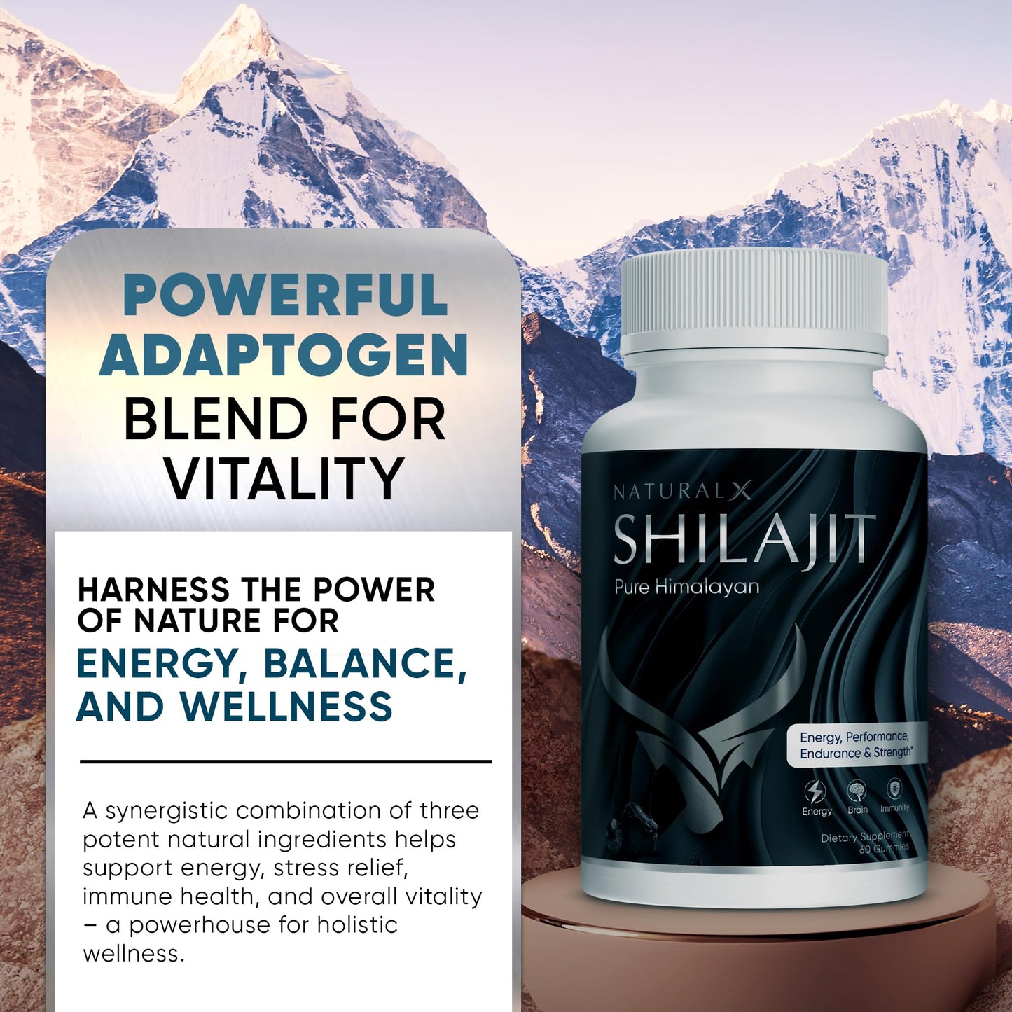 Natural X Pure Shilajit Gummies Gummy 60 Count