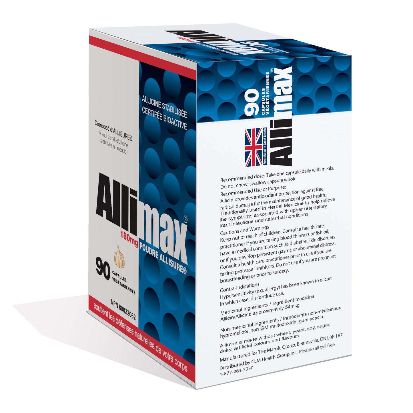 ALLIMAX 180mg Allicin Garlic Supplement, 90 Capsules