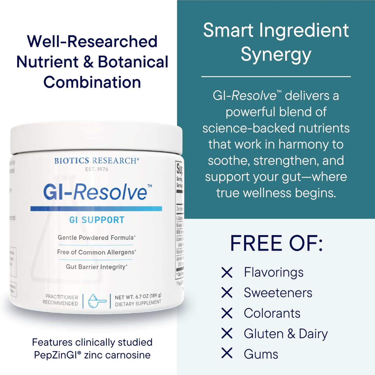 Biotics Research GI Resolve Advanced L-Glutamine Powder 6.7 oz